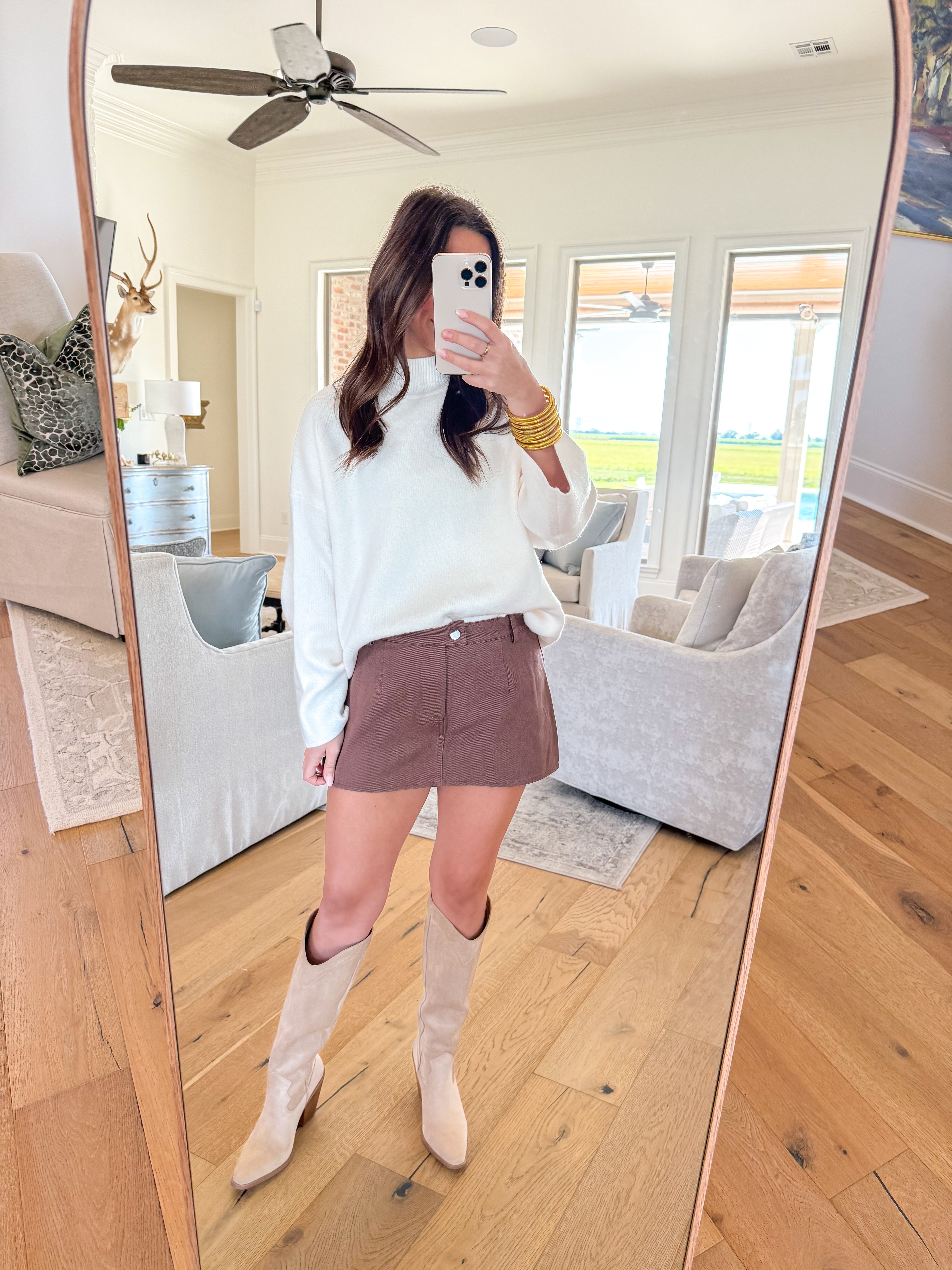 Saylor Brown Denim Skort