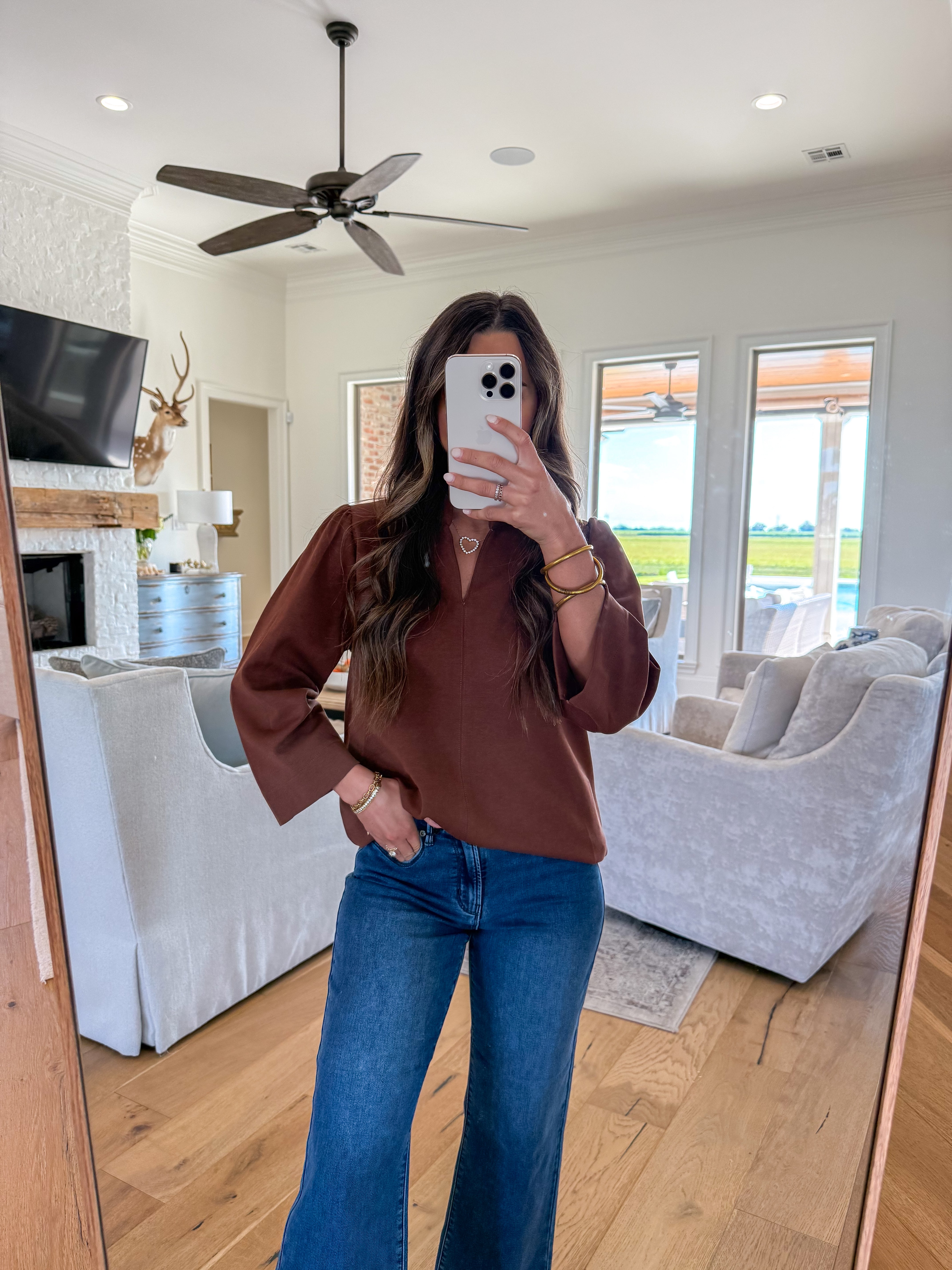 Ellery Brown Collared Top