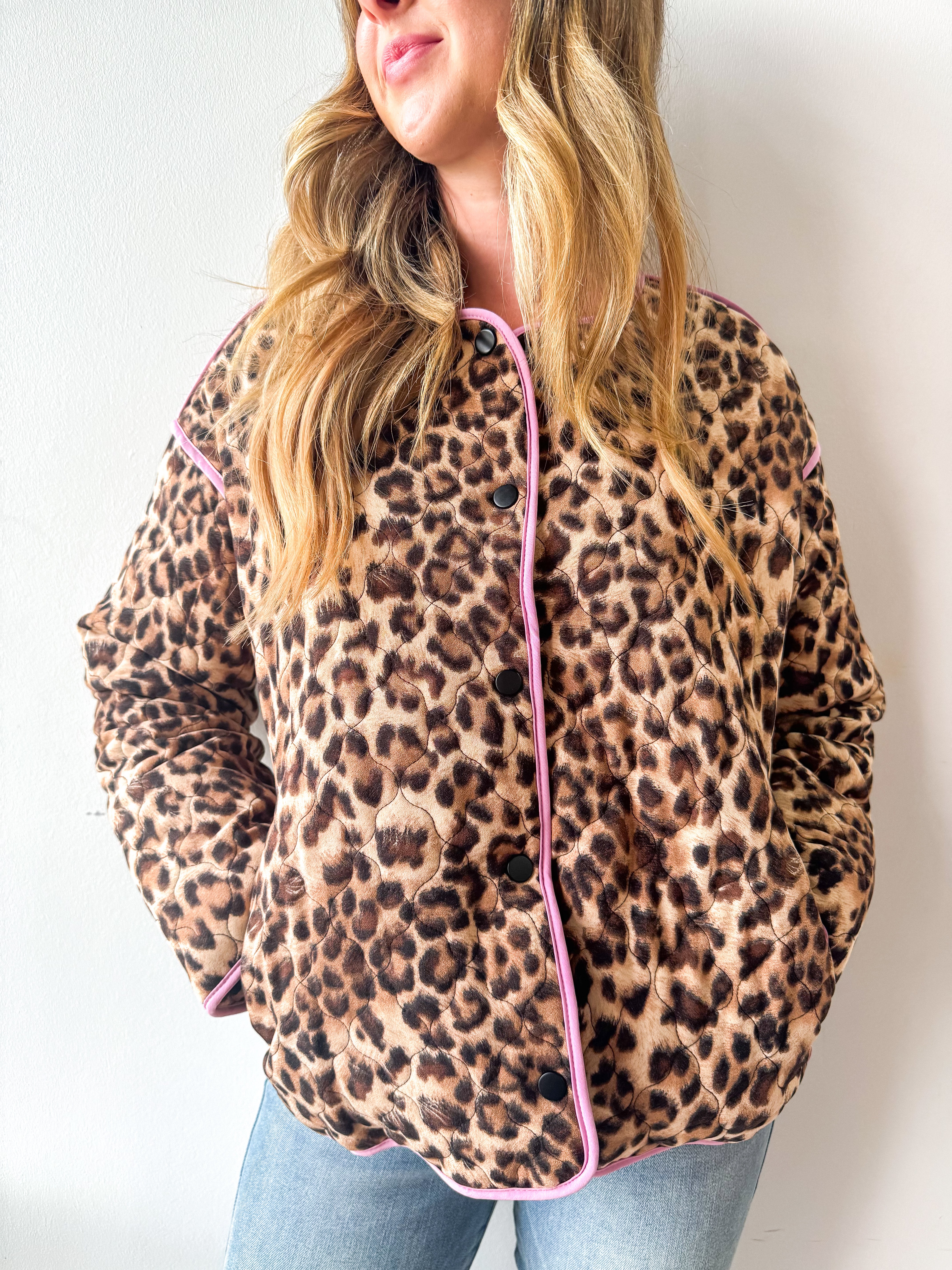 Keeping Warm Leopard Quilted Jacket