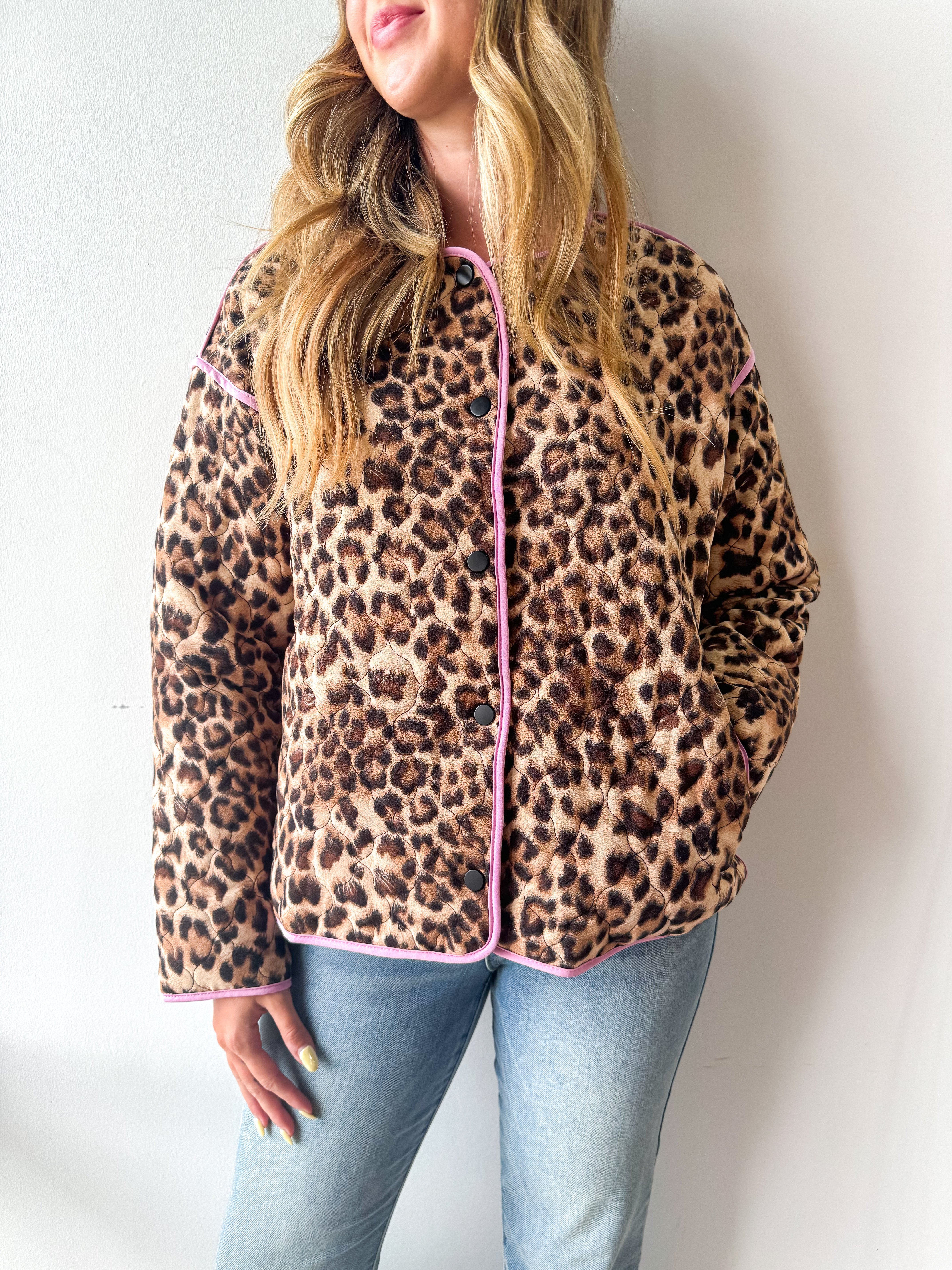 Keeping Warm Leopard Quilted Jacket