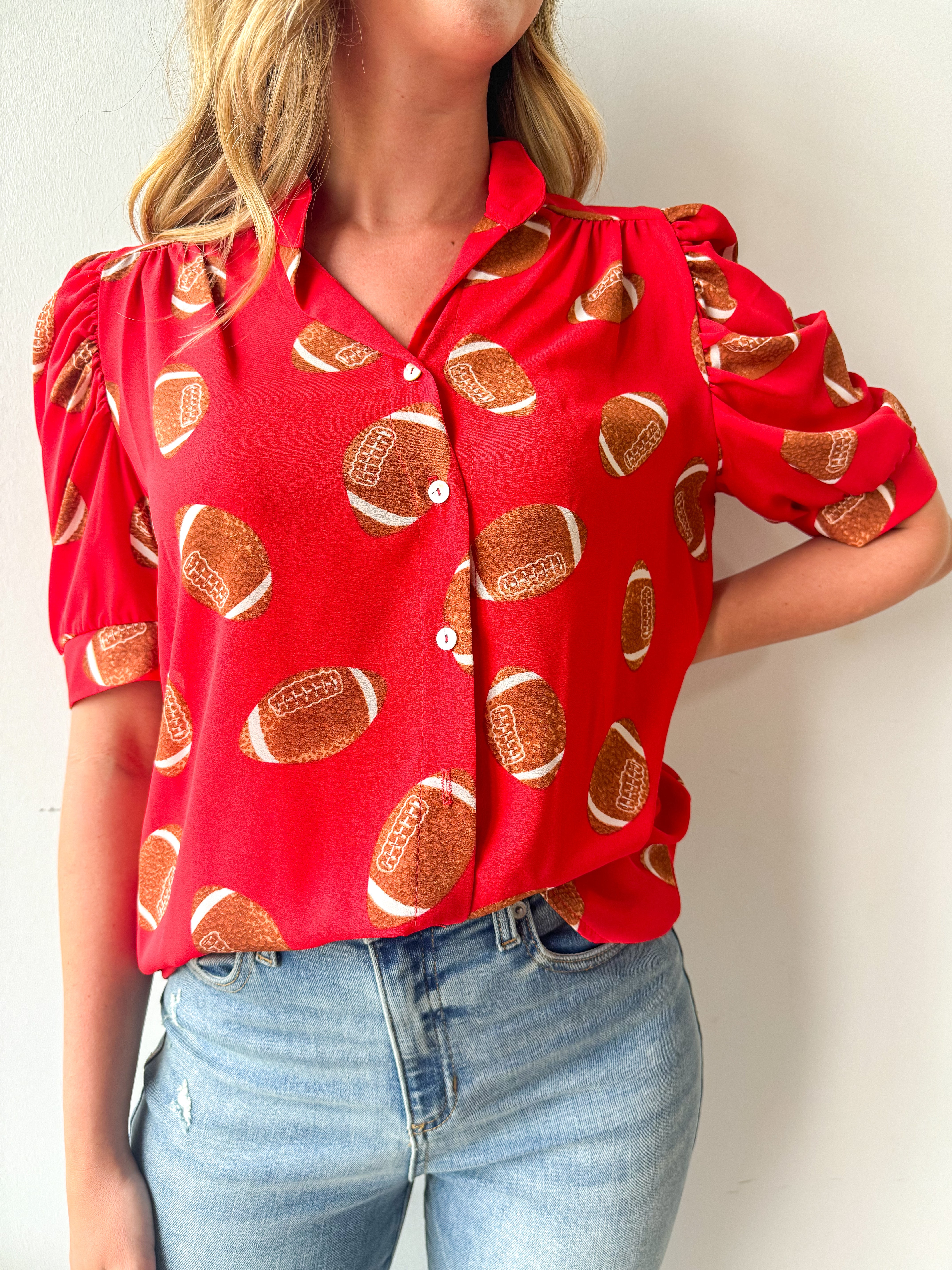 Red Football Blouse