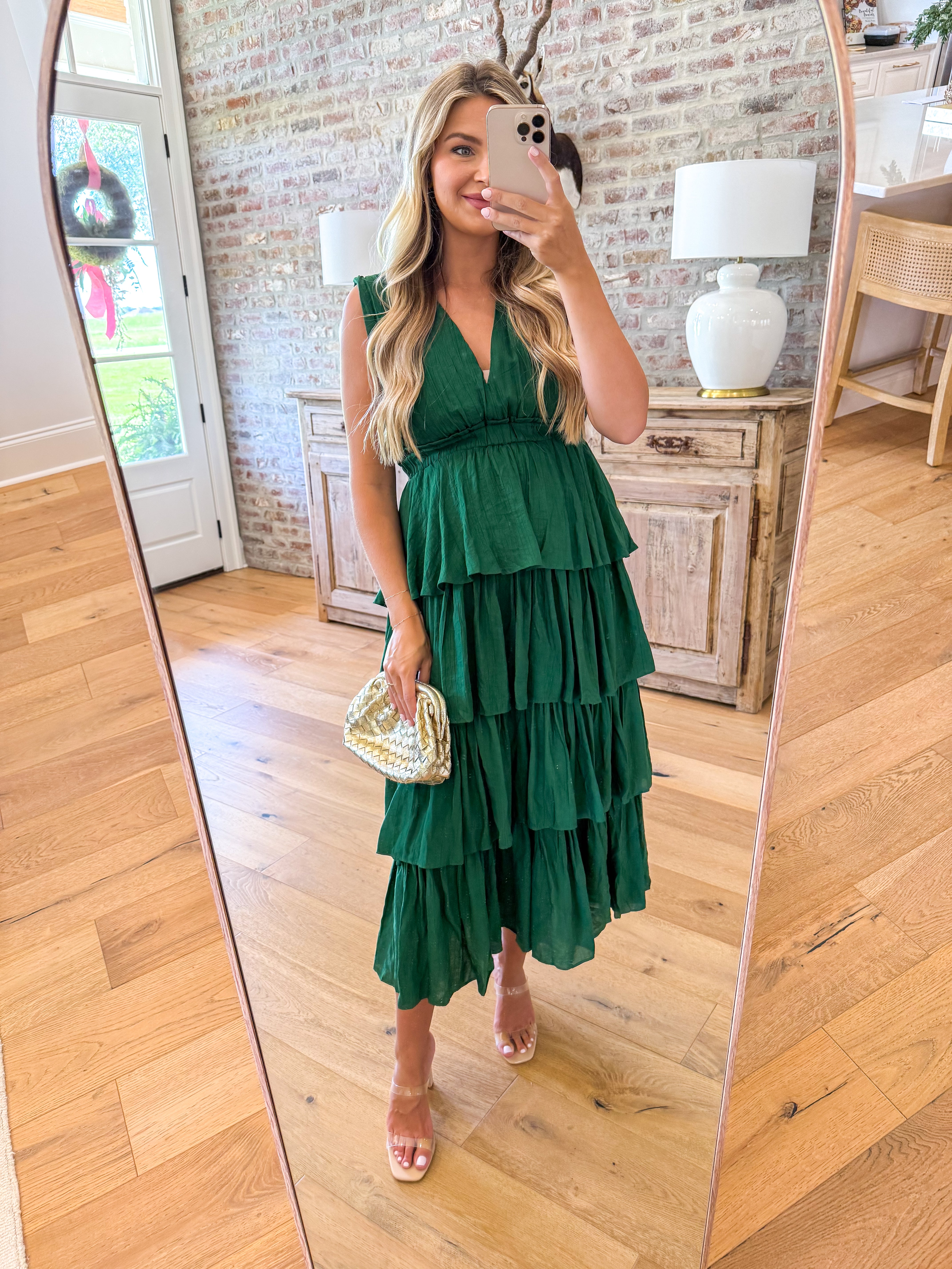 Emerald Green Tiered Maxi Dress