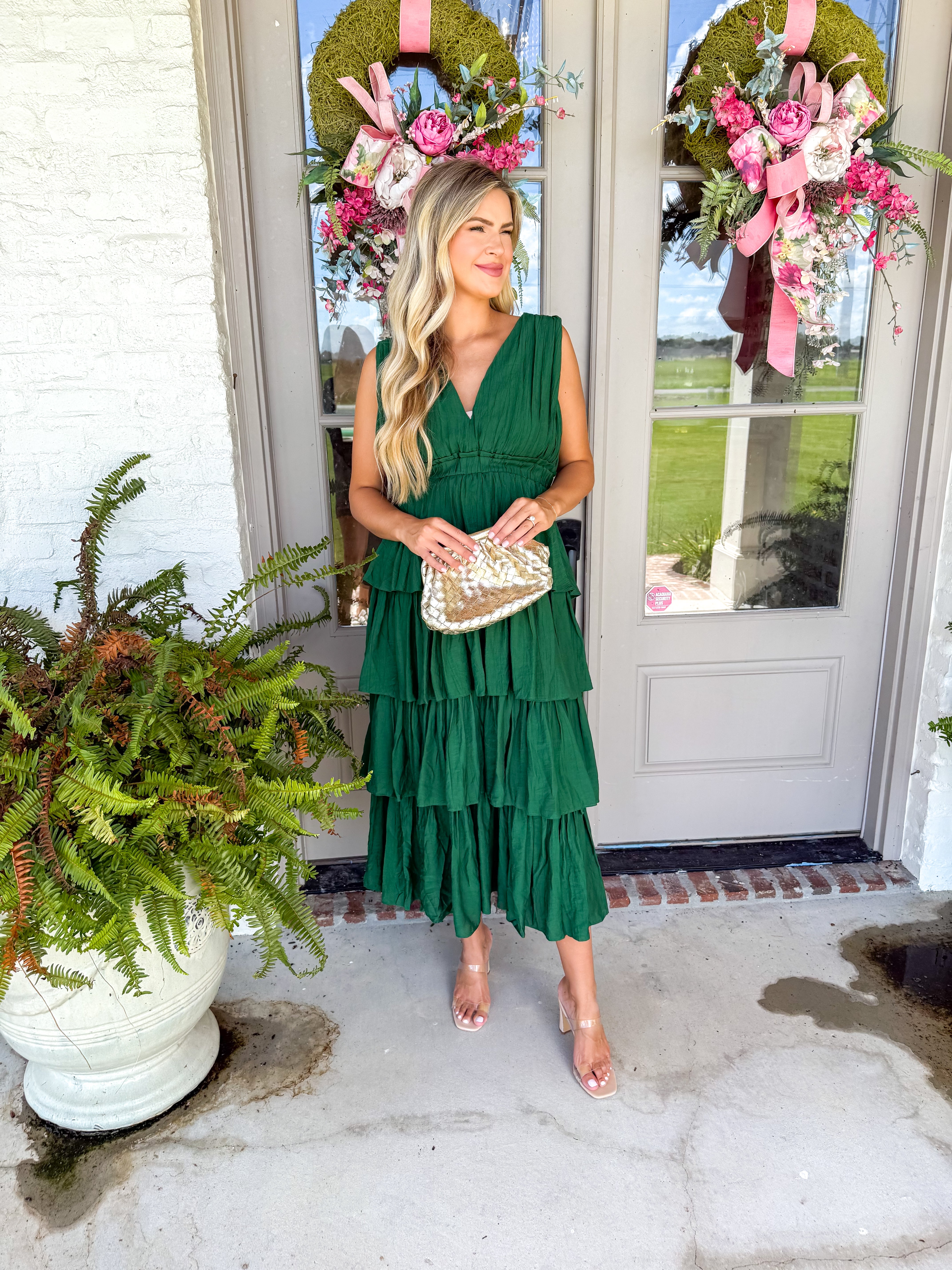 Emerald Green Tiered Maxi Dress
