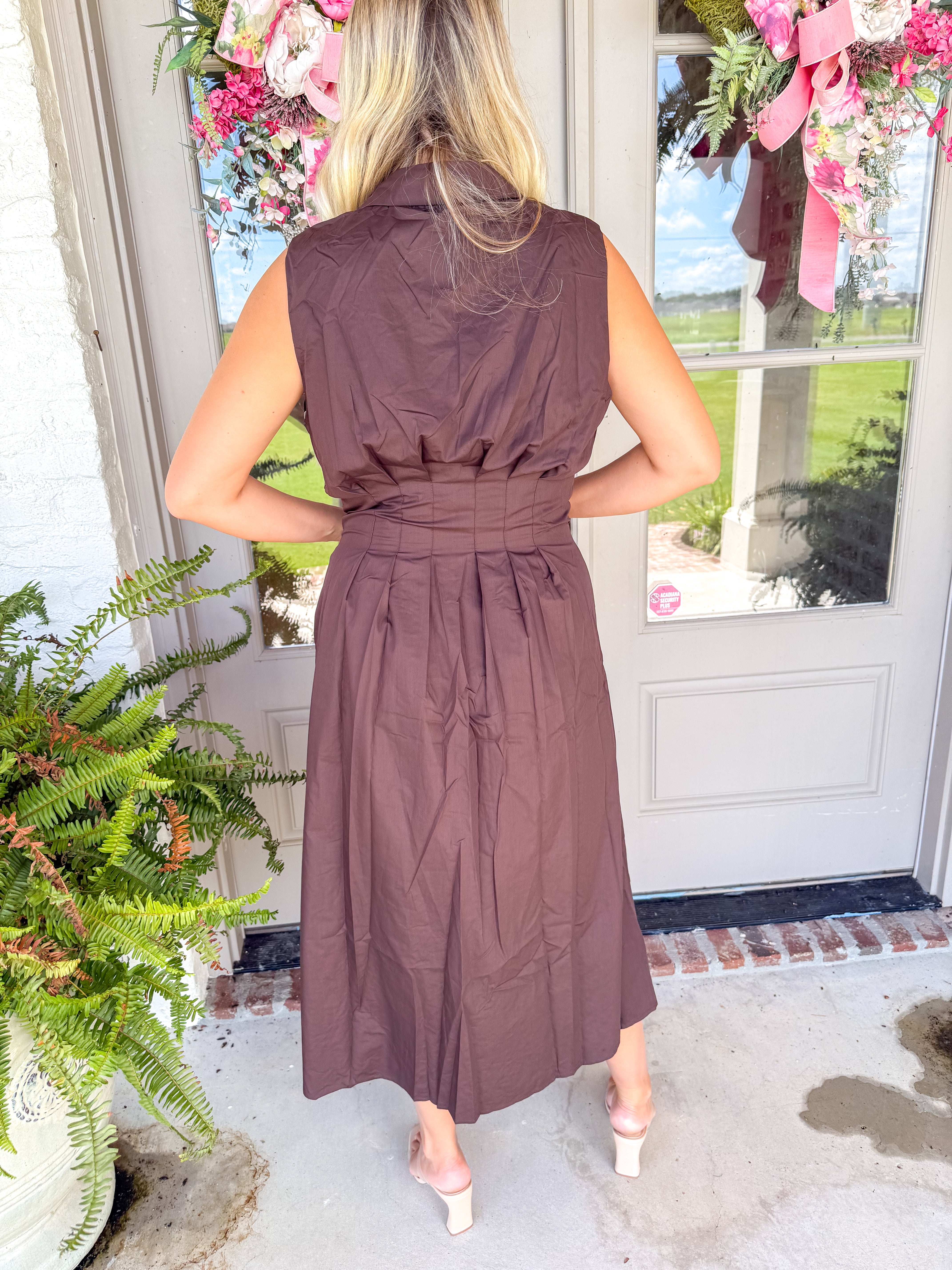 The Brown Eyelet Shirt Dress