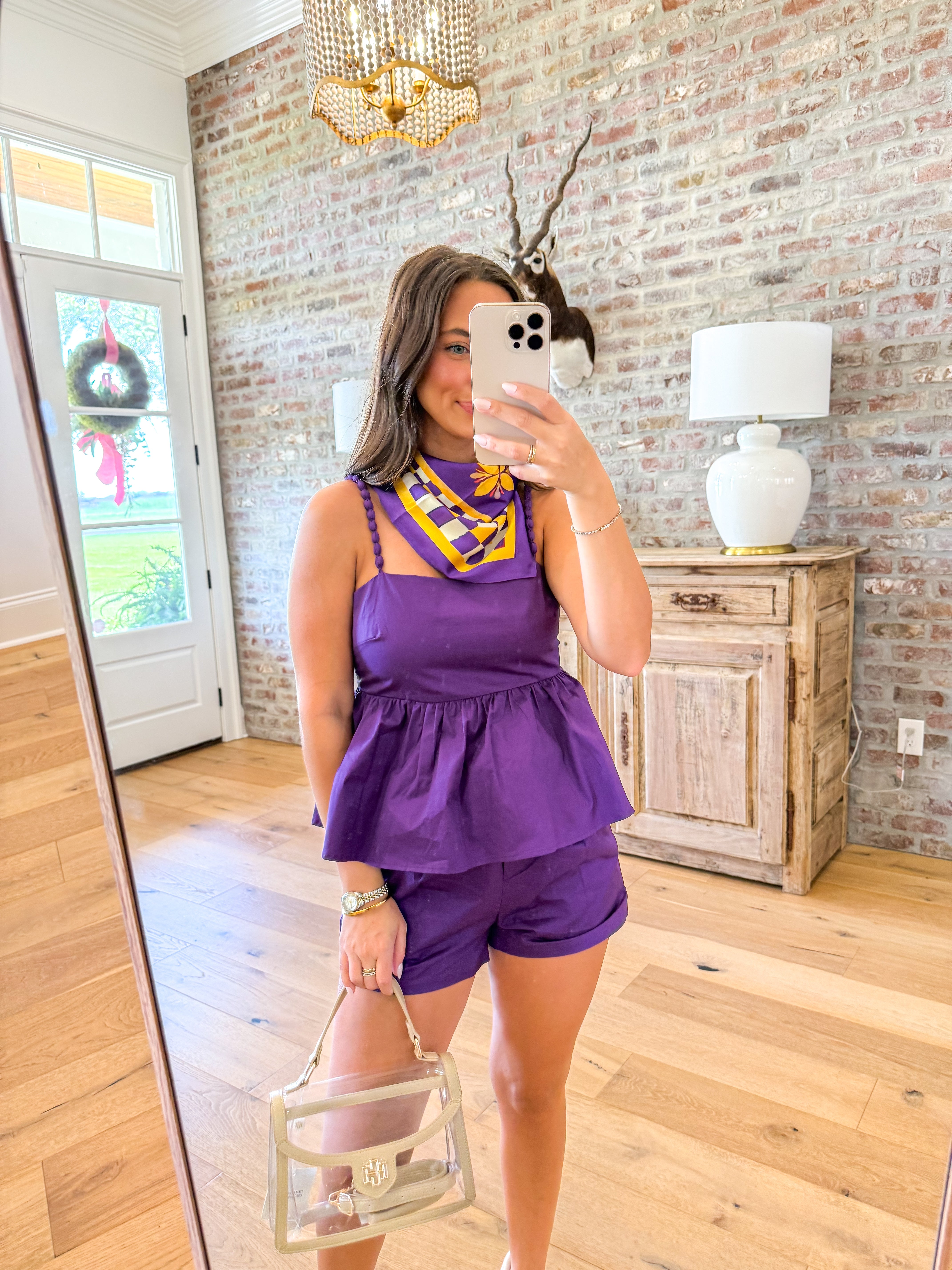 The Margot Peplum Short Set Purple