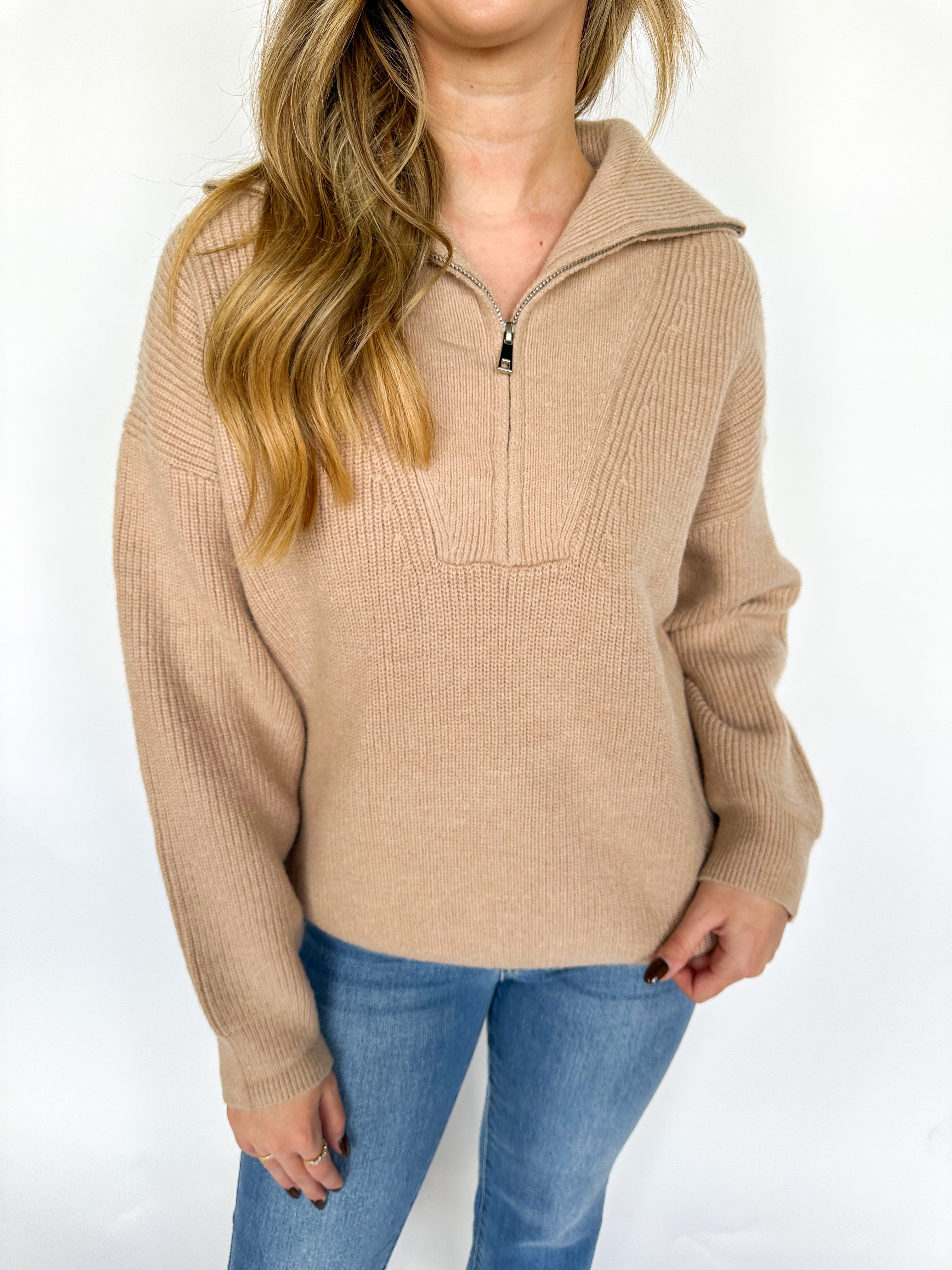 On The Town Tan Sweater