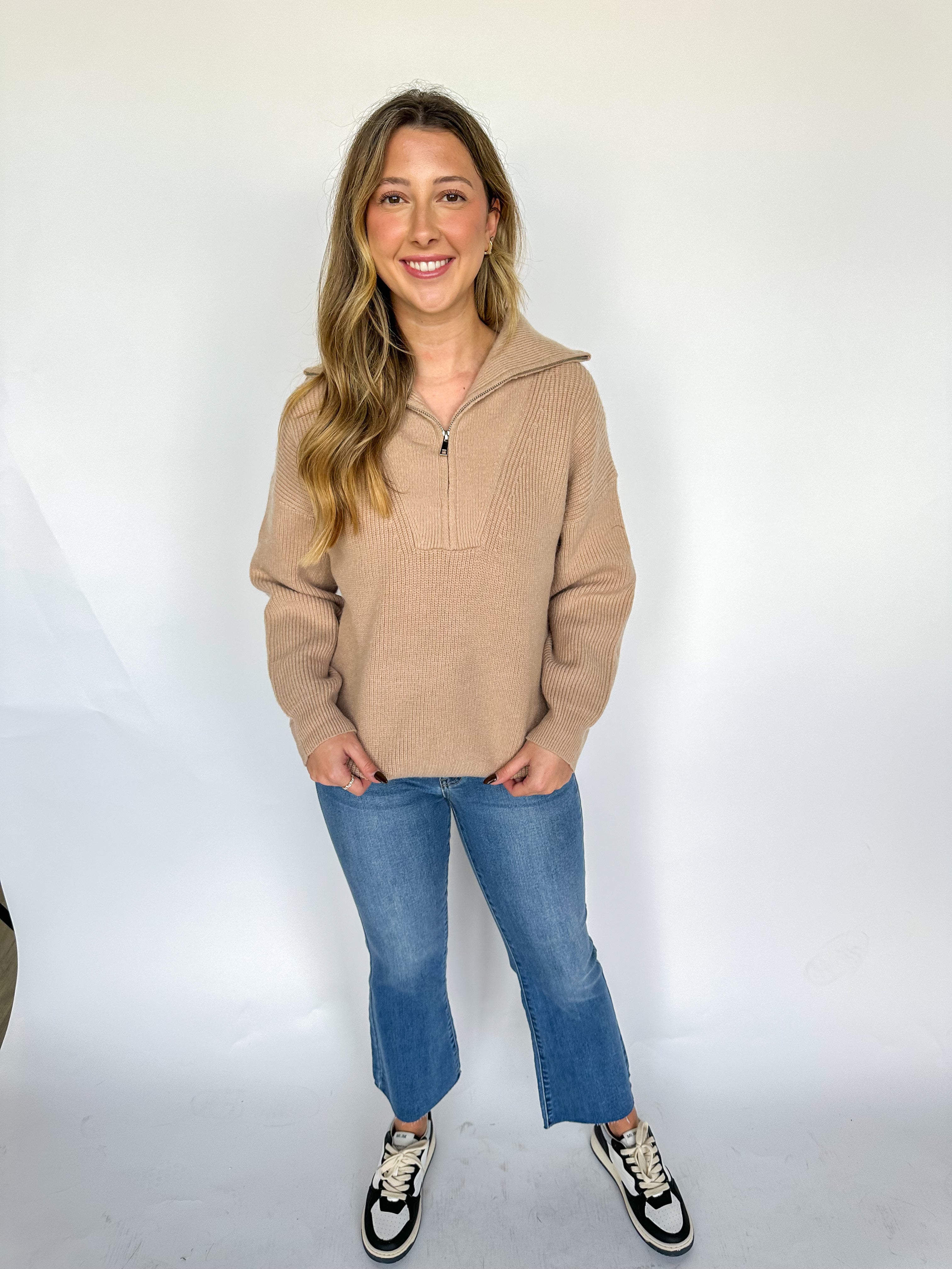 On The Town Tan Sweater