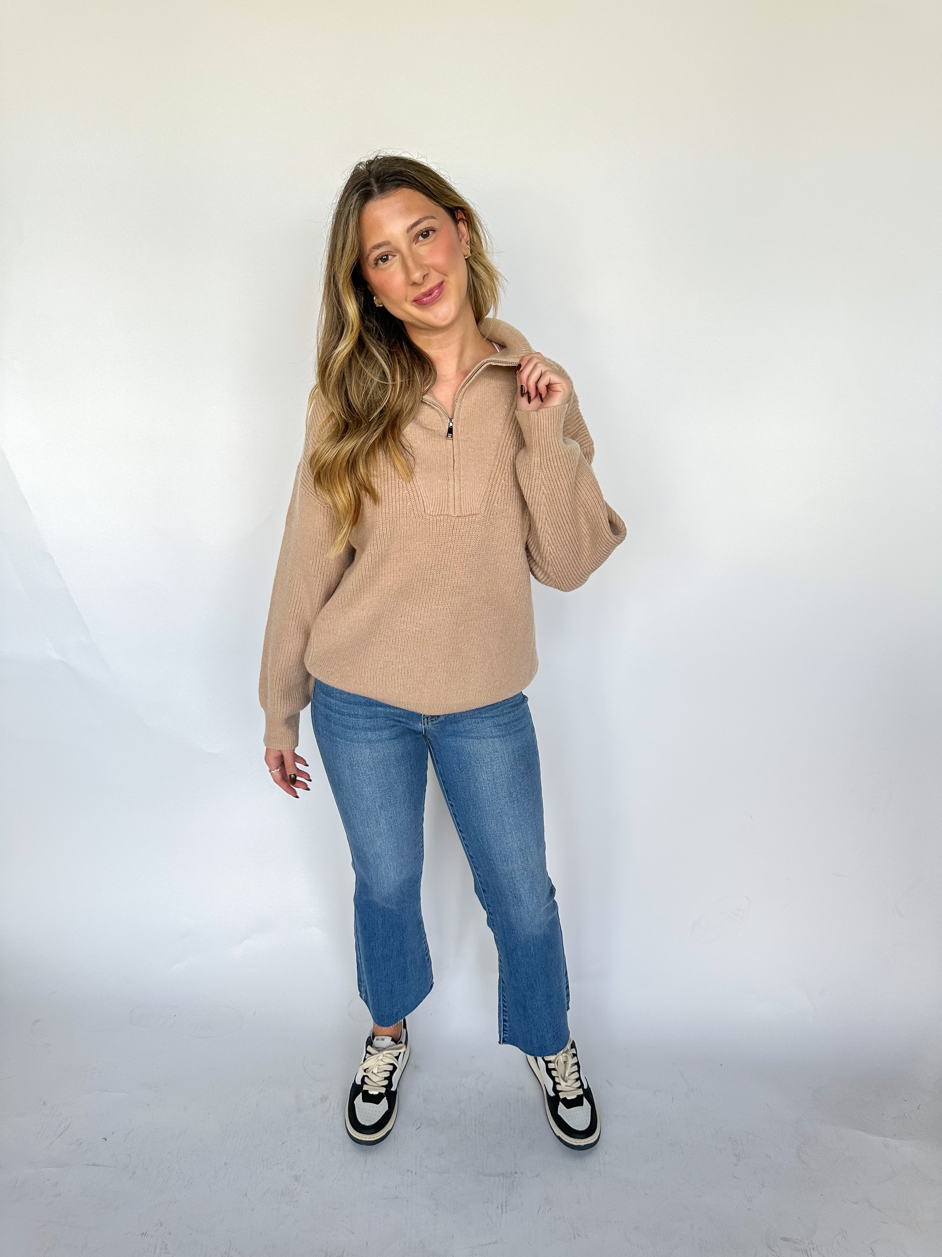 On The Town Tan Sweater