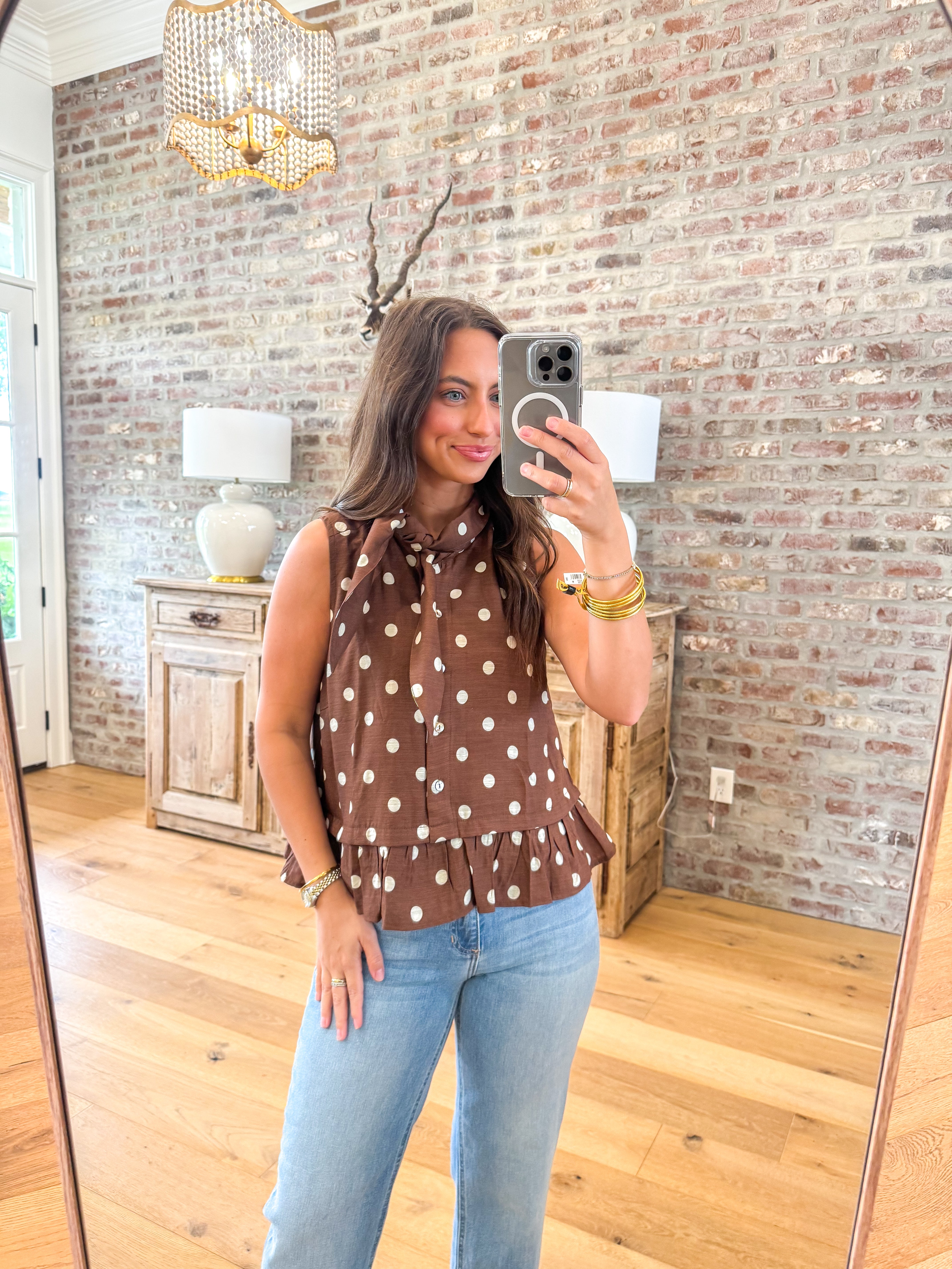 Chocolate Chip Polka Dot Top