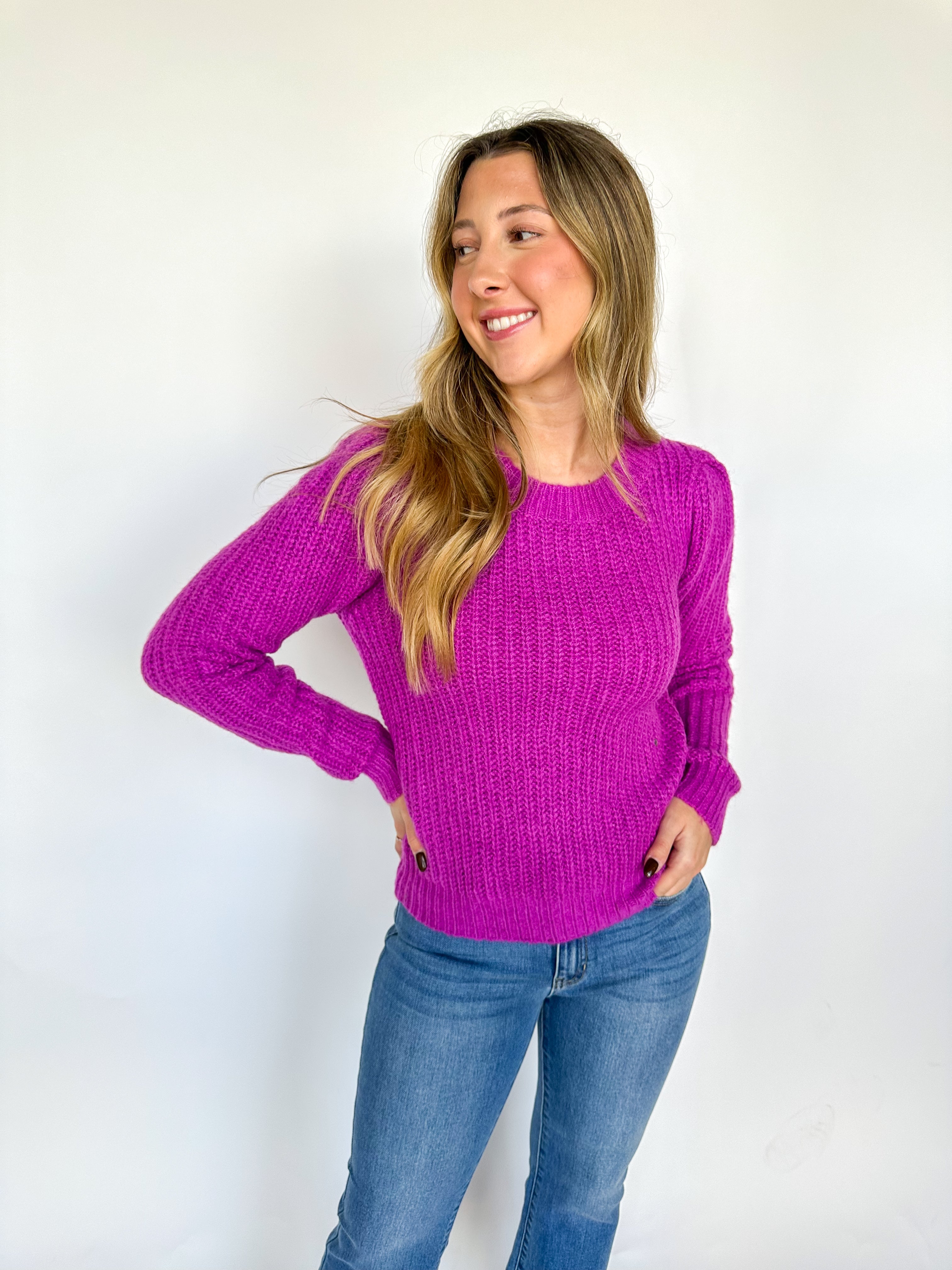 Keep Me Warm Magenta Sweater