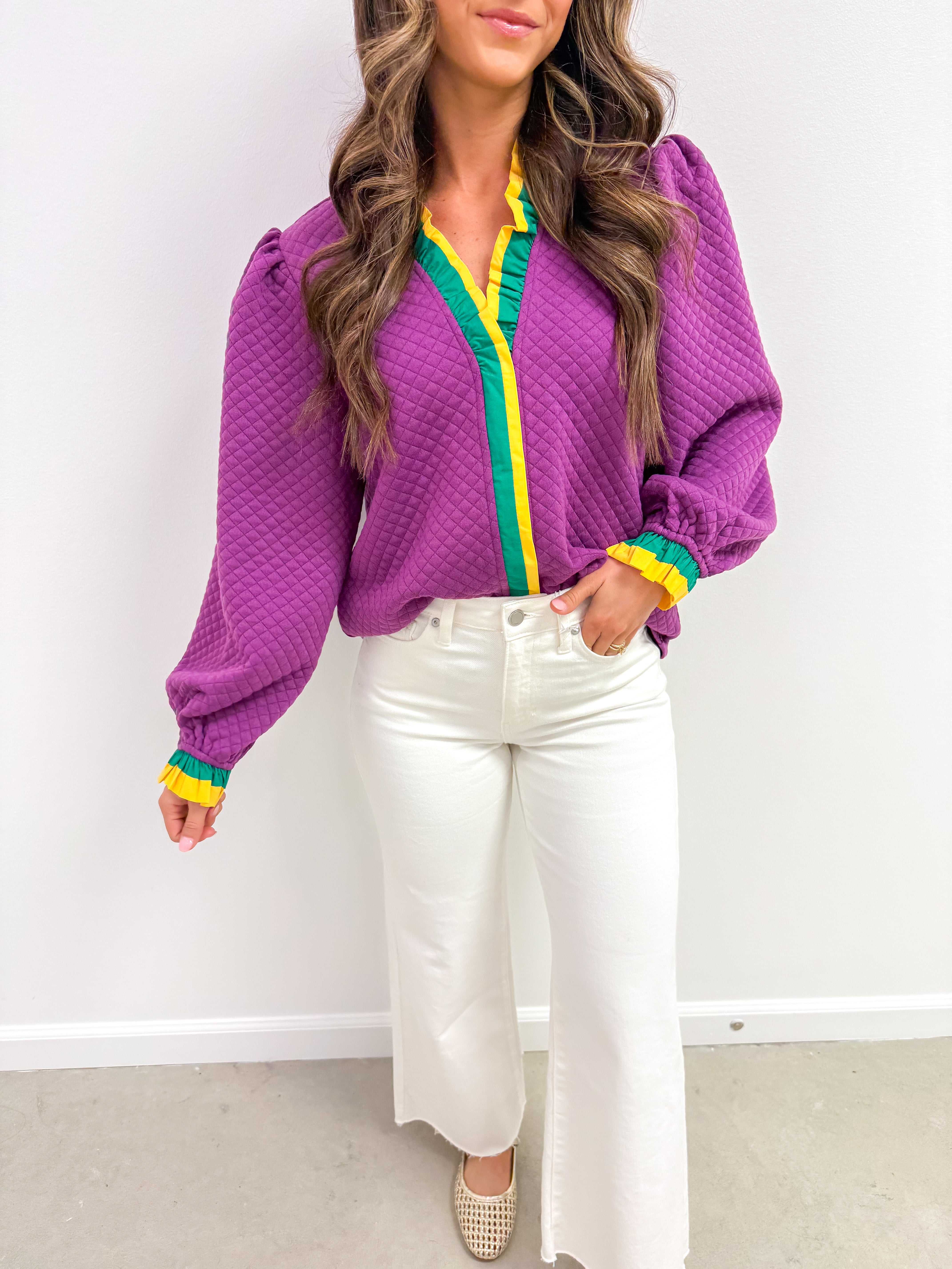 Mardi Gras Quilted Top