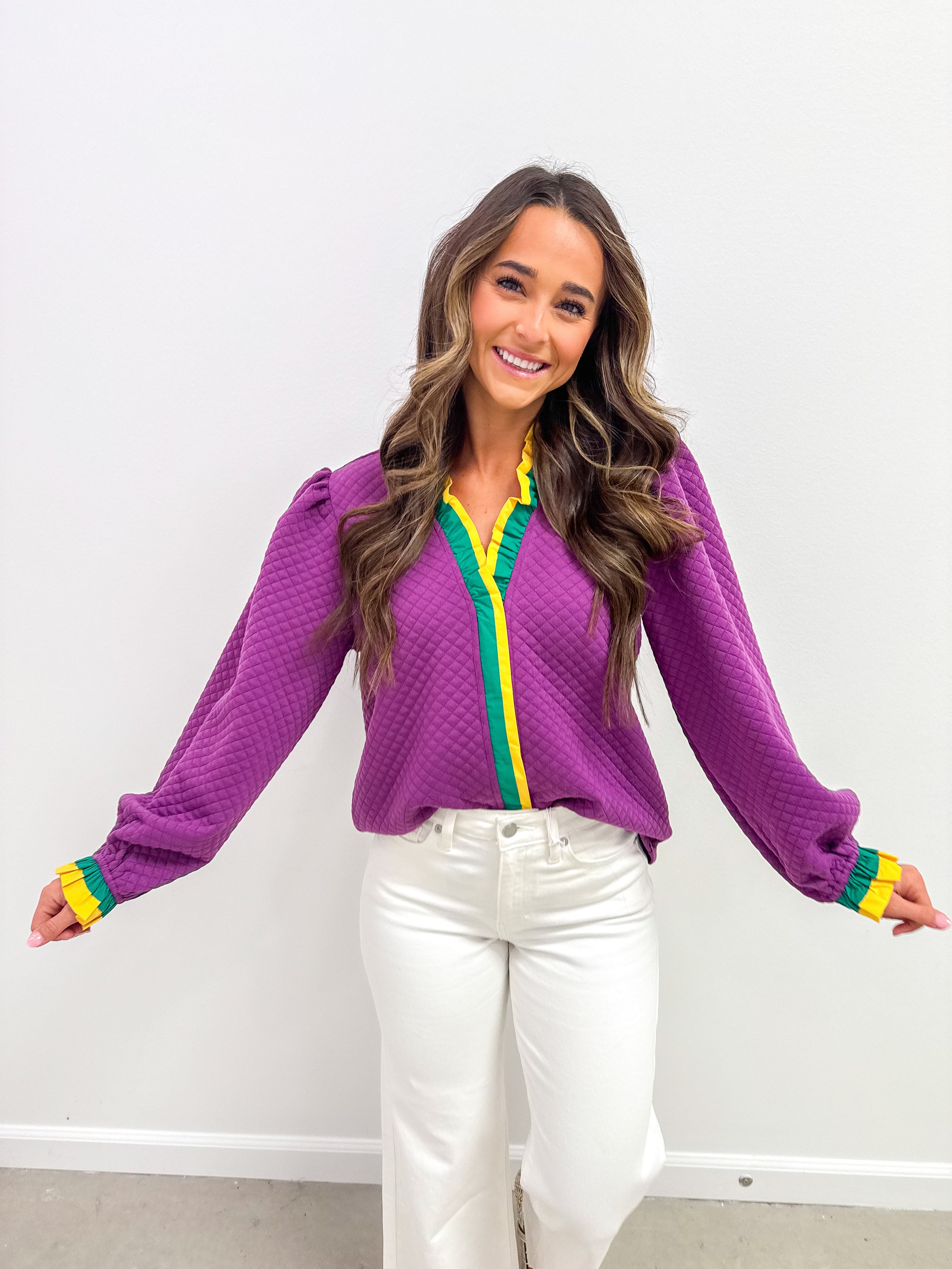 Mardi Gras Quilted Top