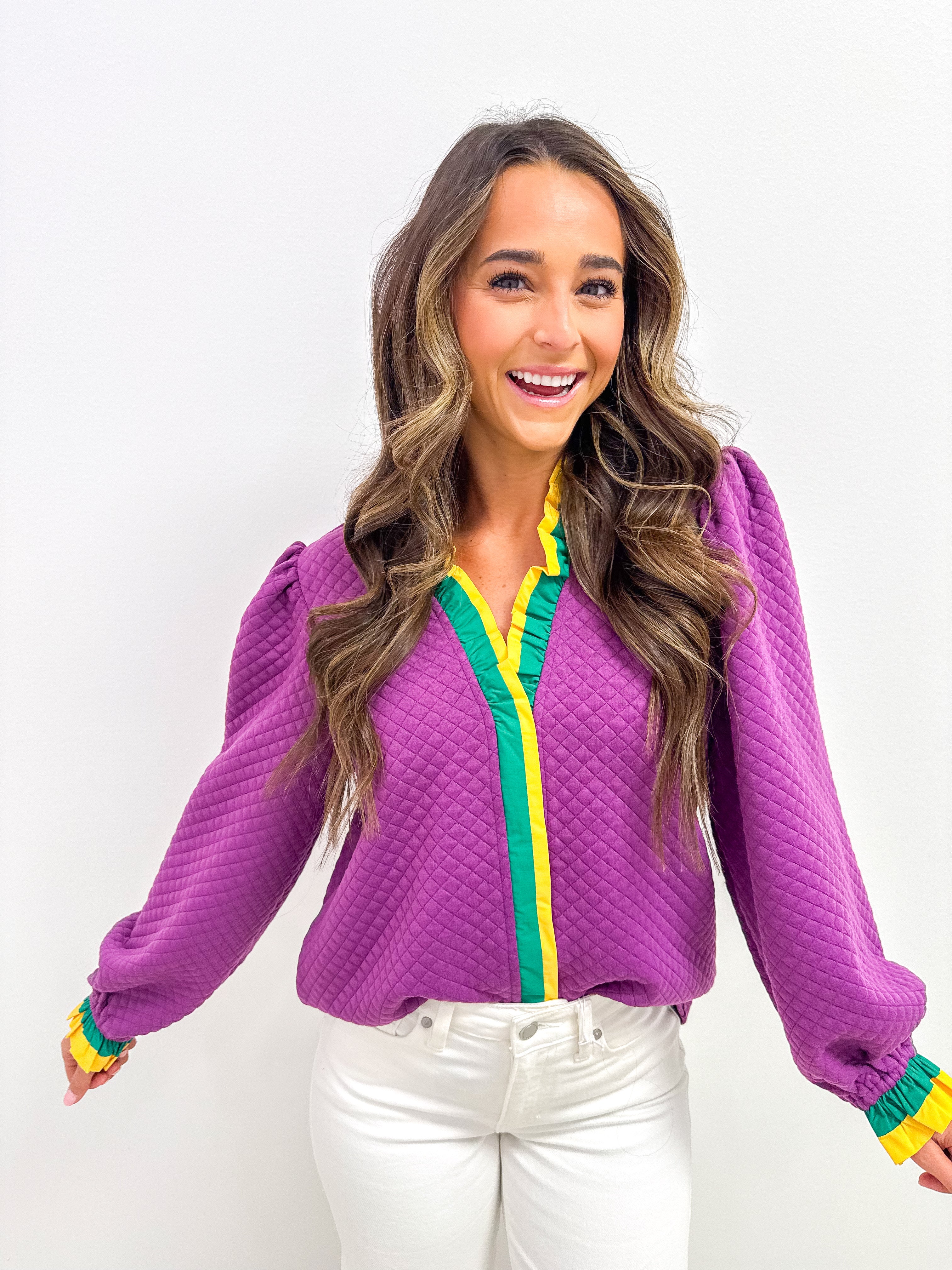 Mardi Gras Quilted Top