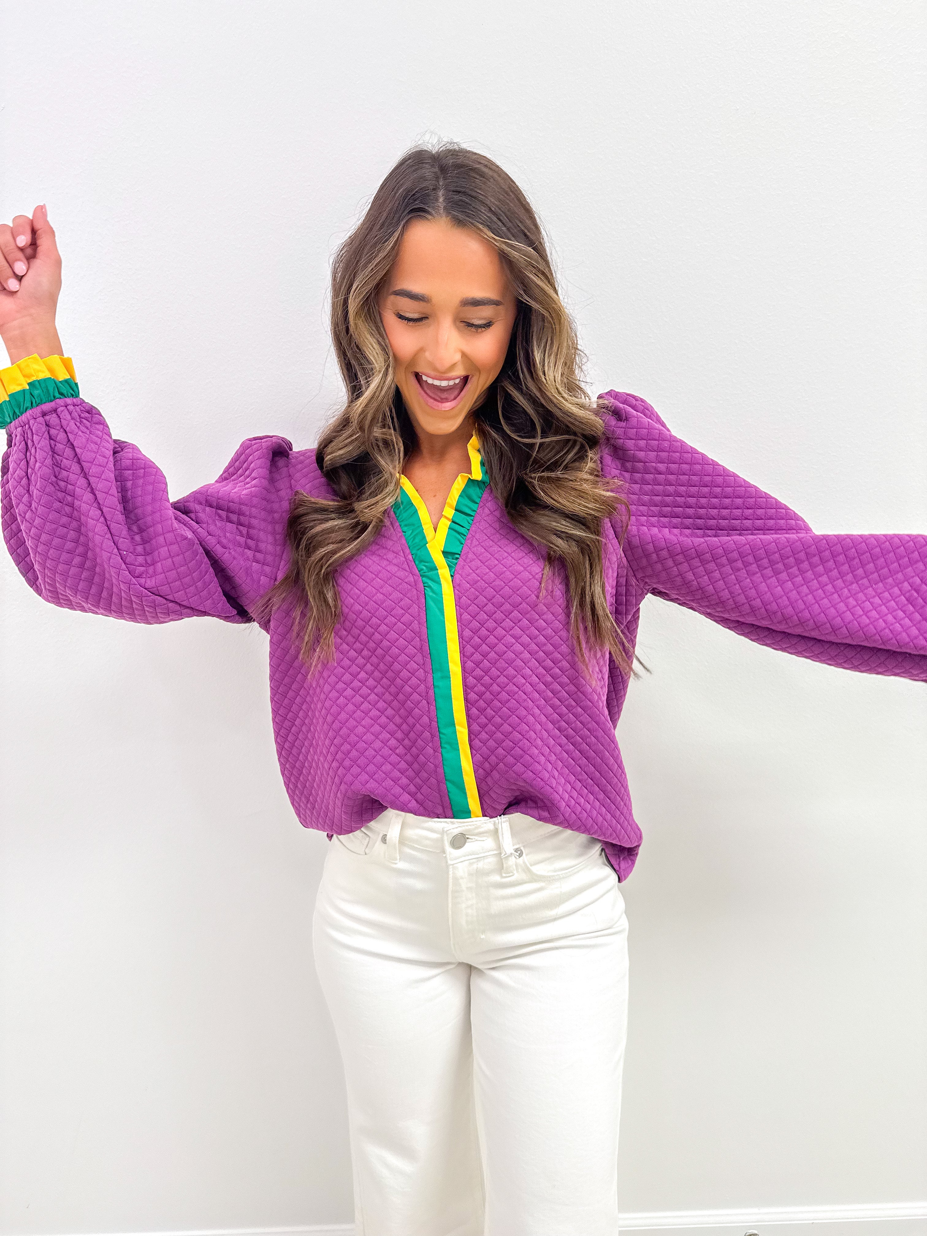 Mardi Gras Quilted Top