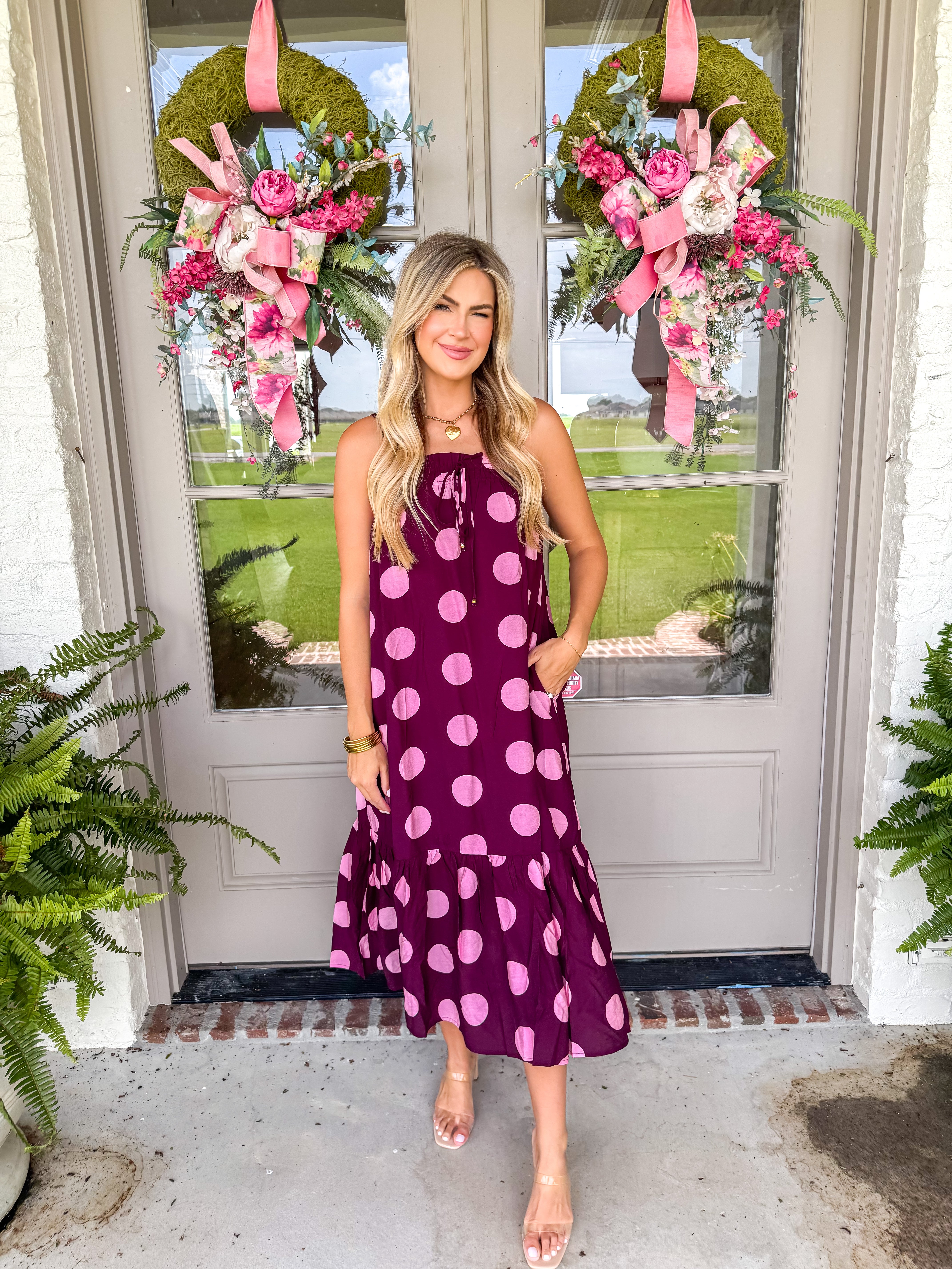 The Wine & Whimsy Polka Dot Maxi