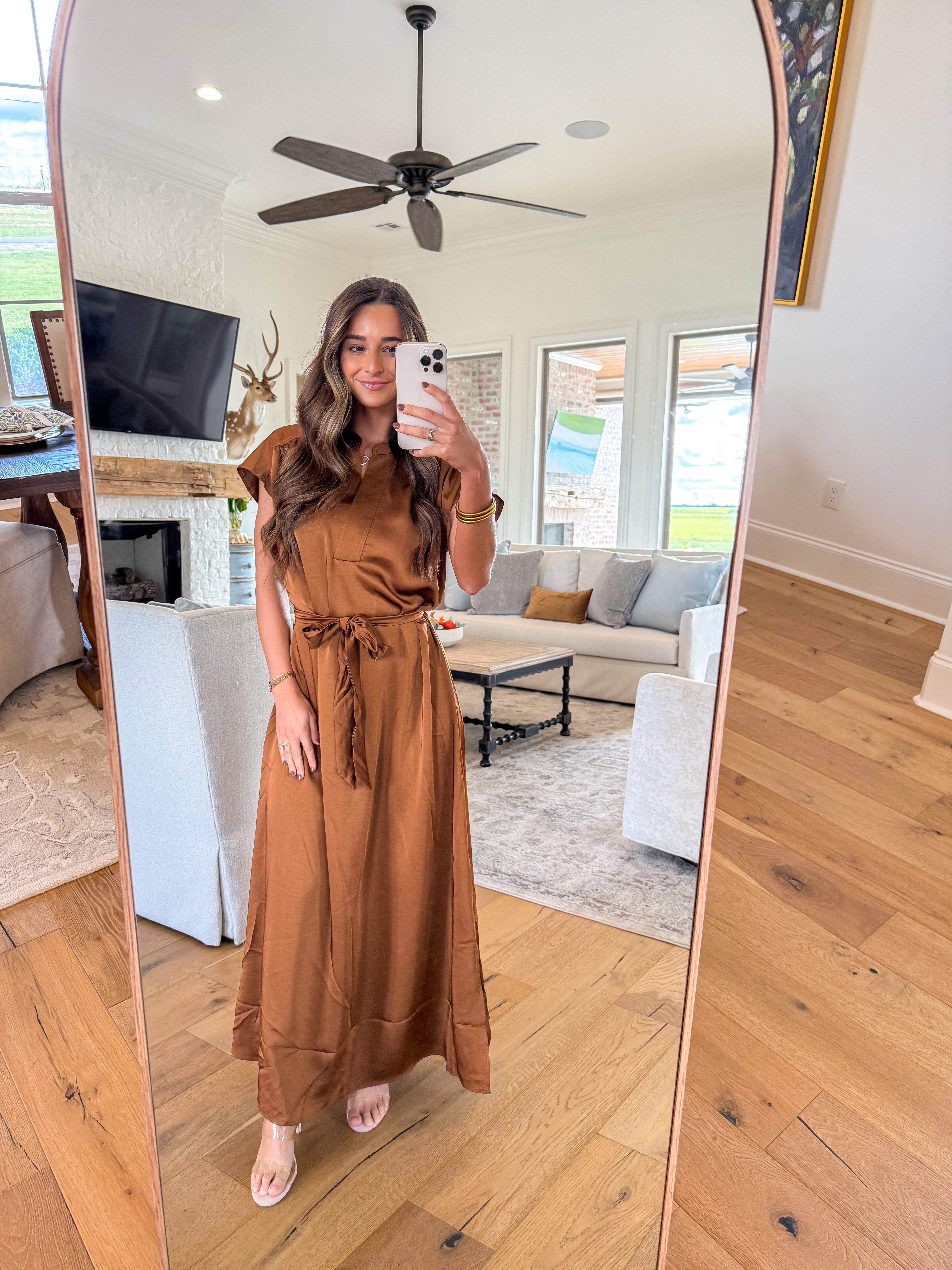 Kaia Brown Midi Dress