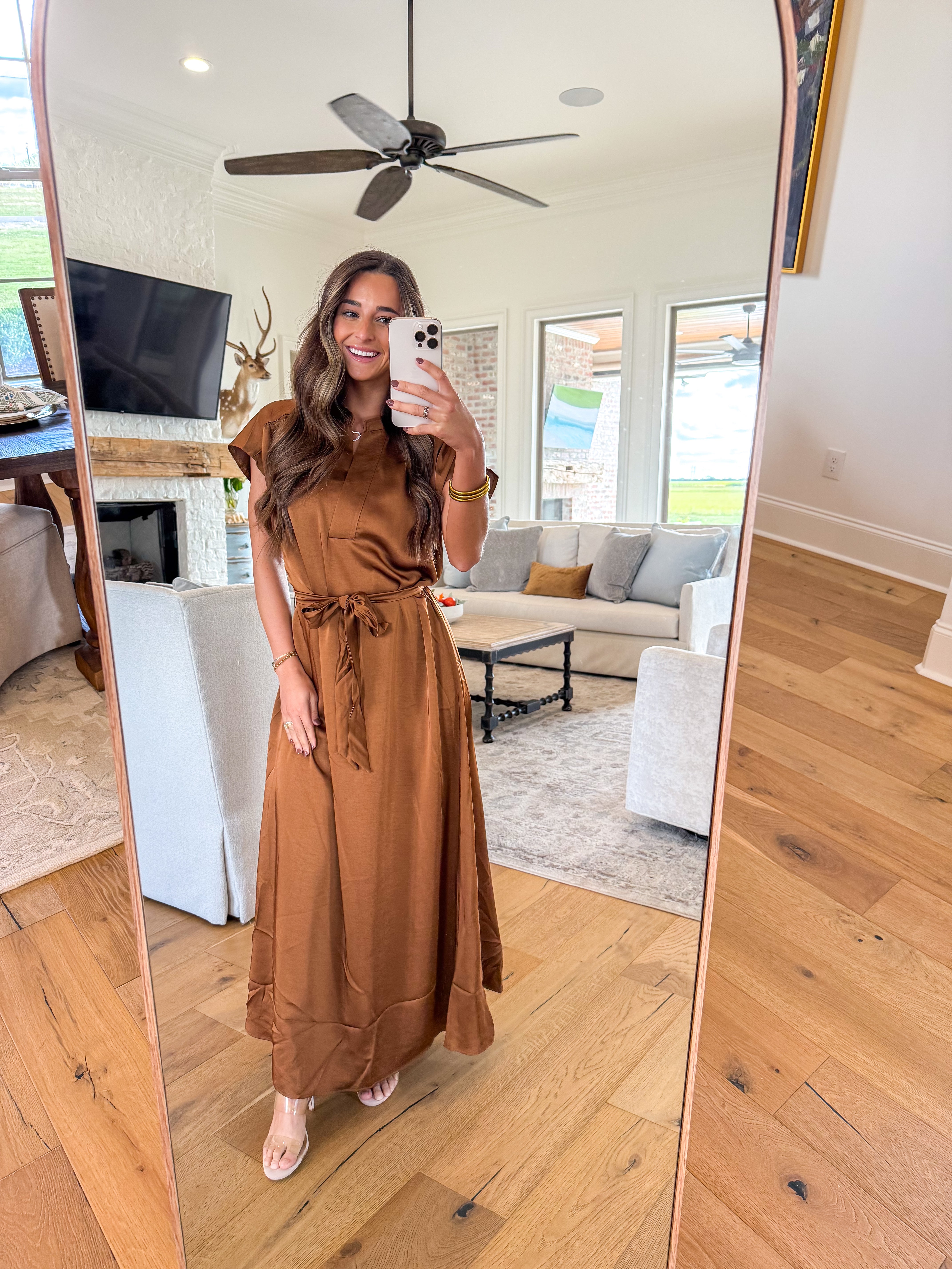 Kaia Brown Midi Dress