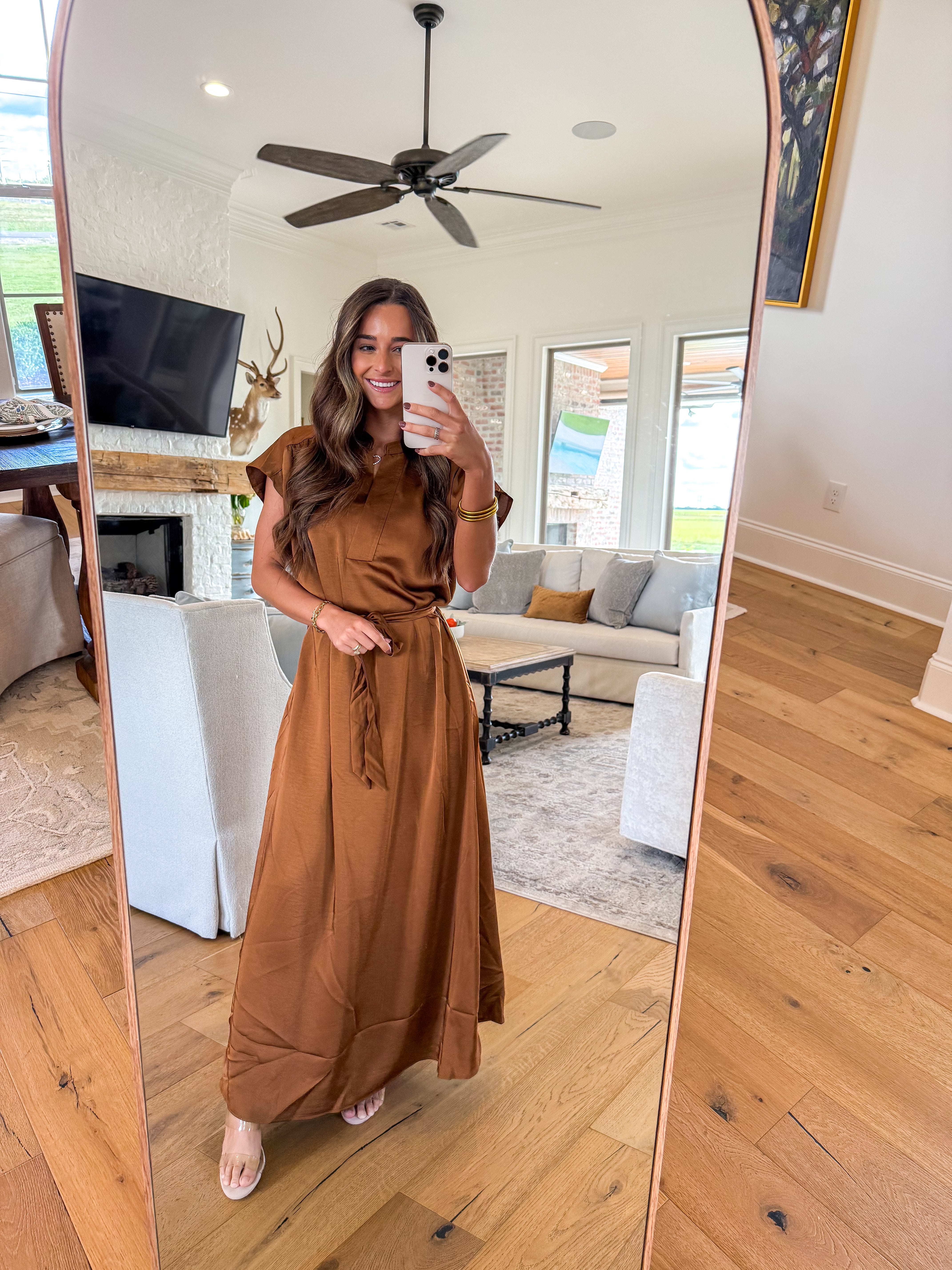 Kaia Brown Midi Dress