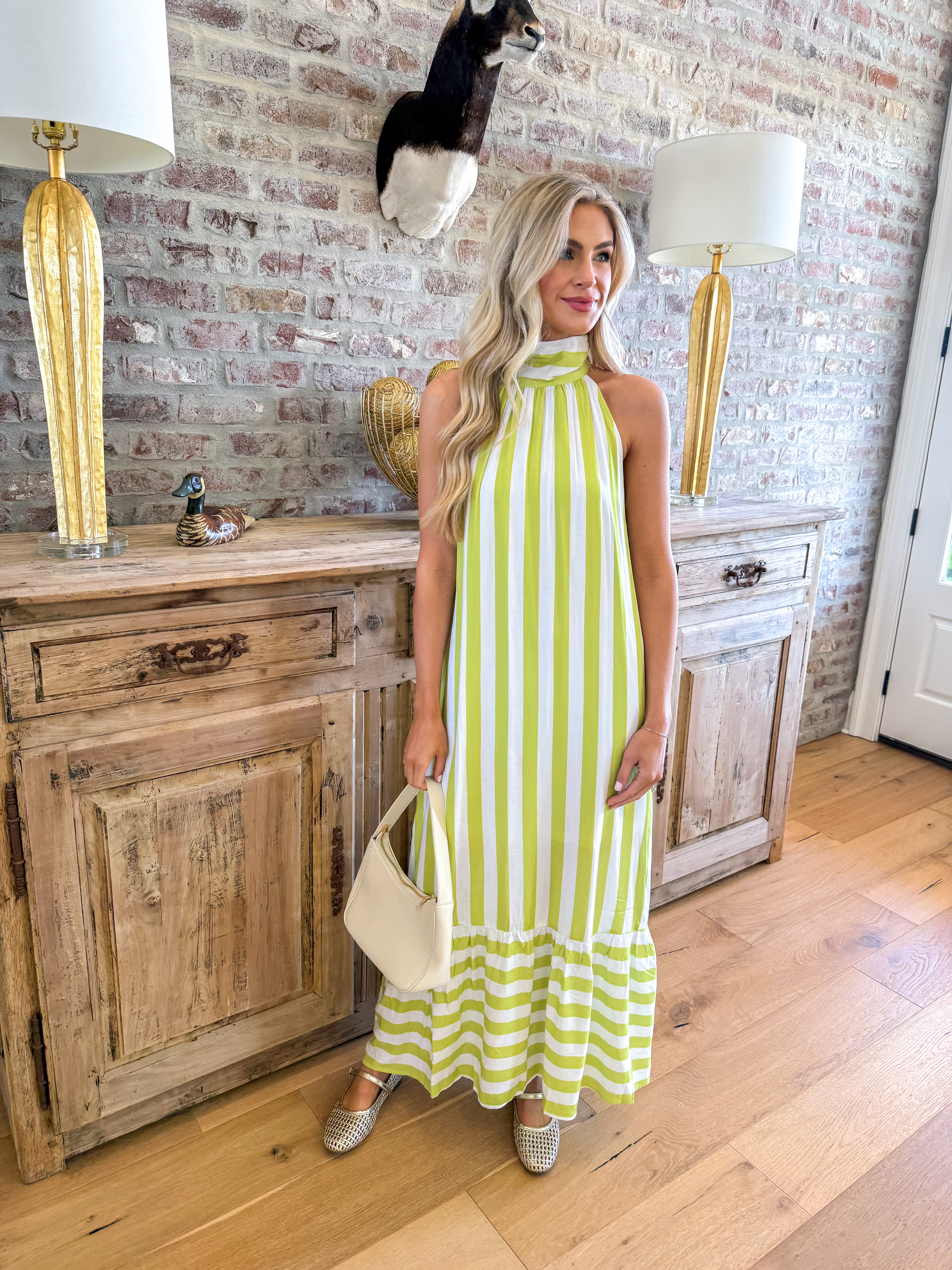 Lime Striped Maxi