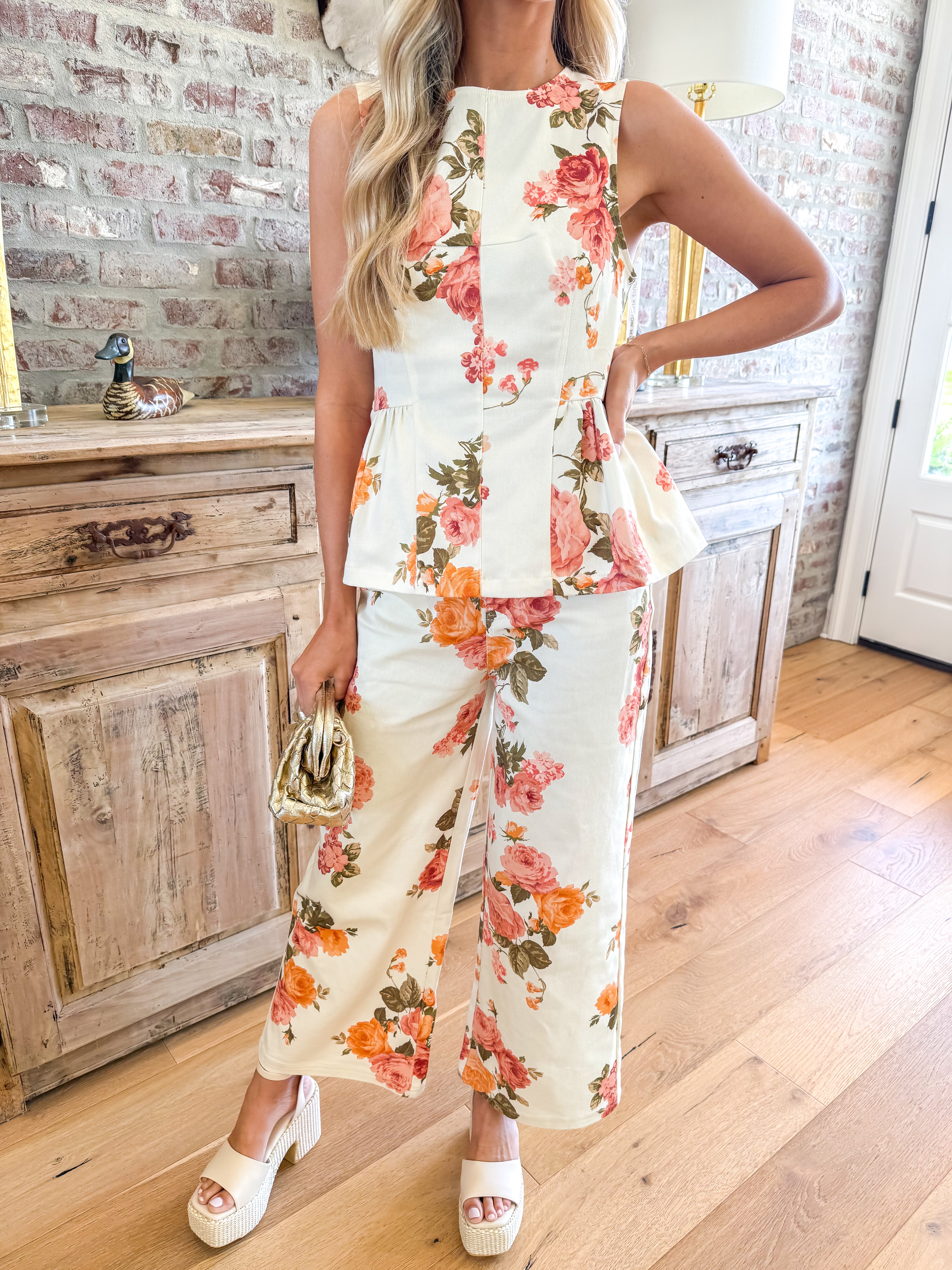 Floral Straight Fit Pants