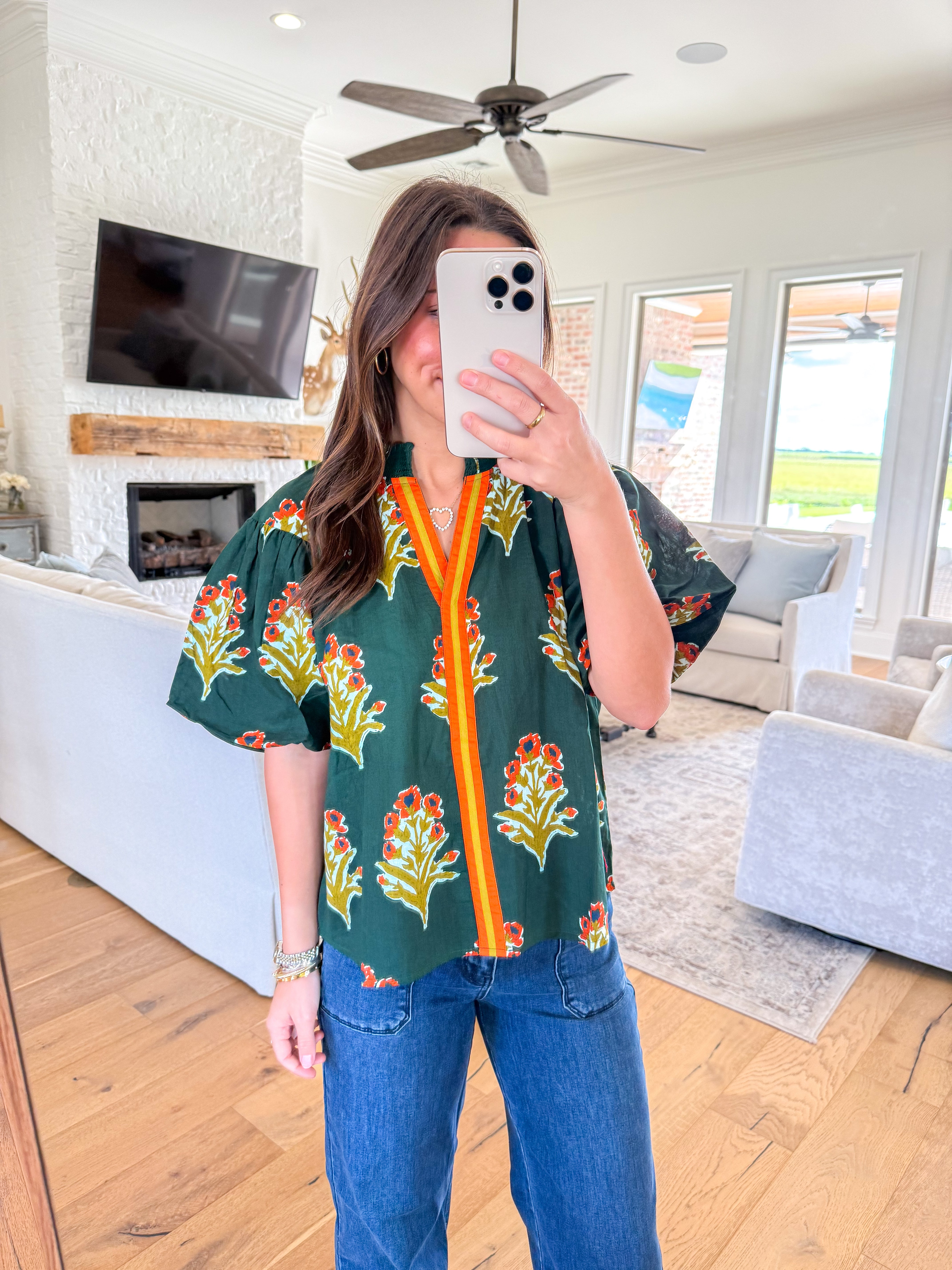 Carys Green Floral Blouse