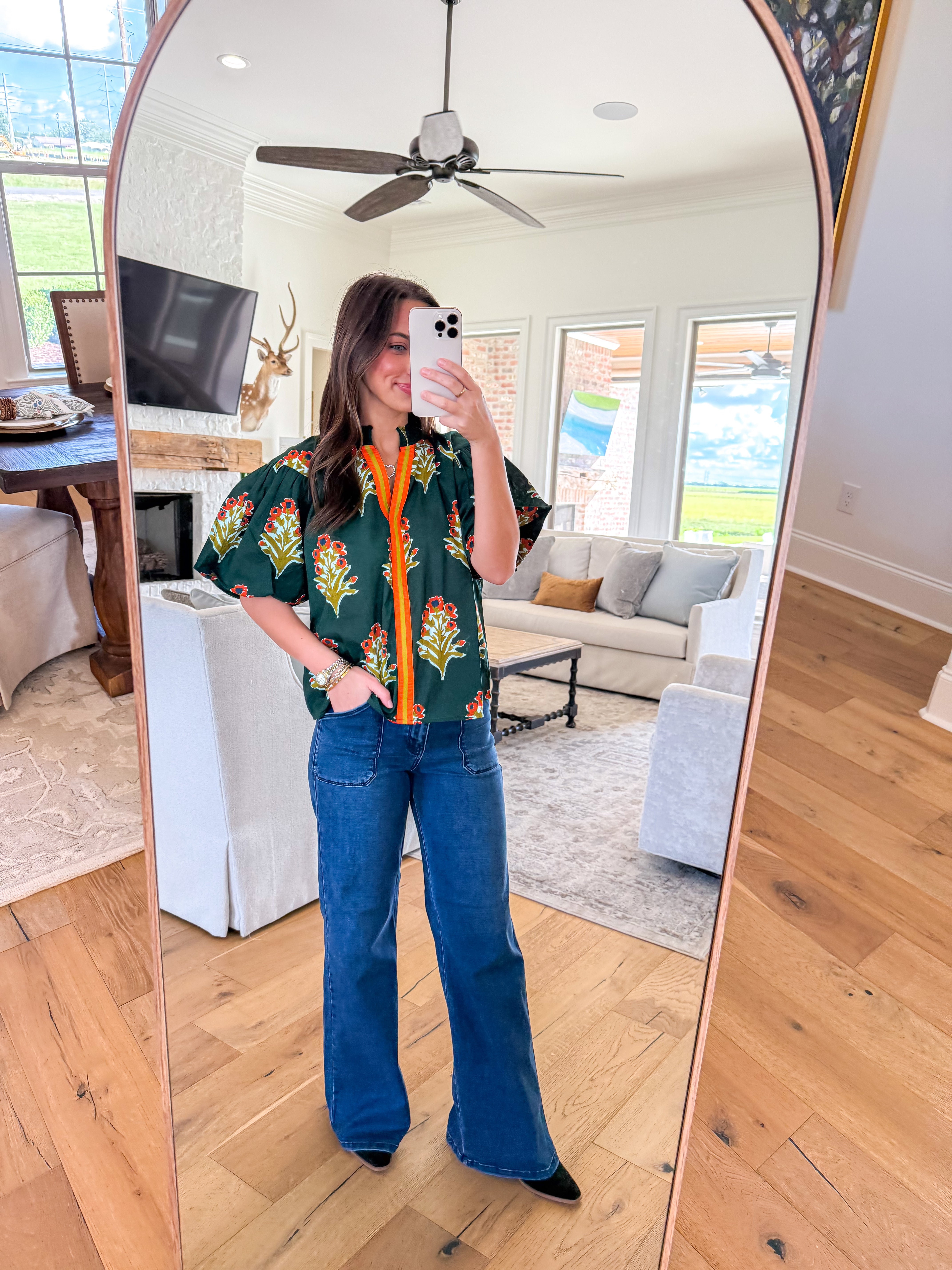 Carys Green Floral Blouse