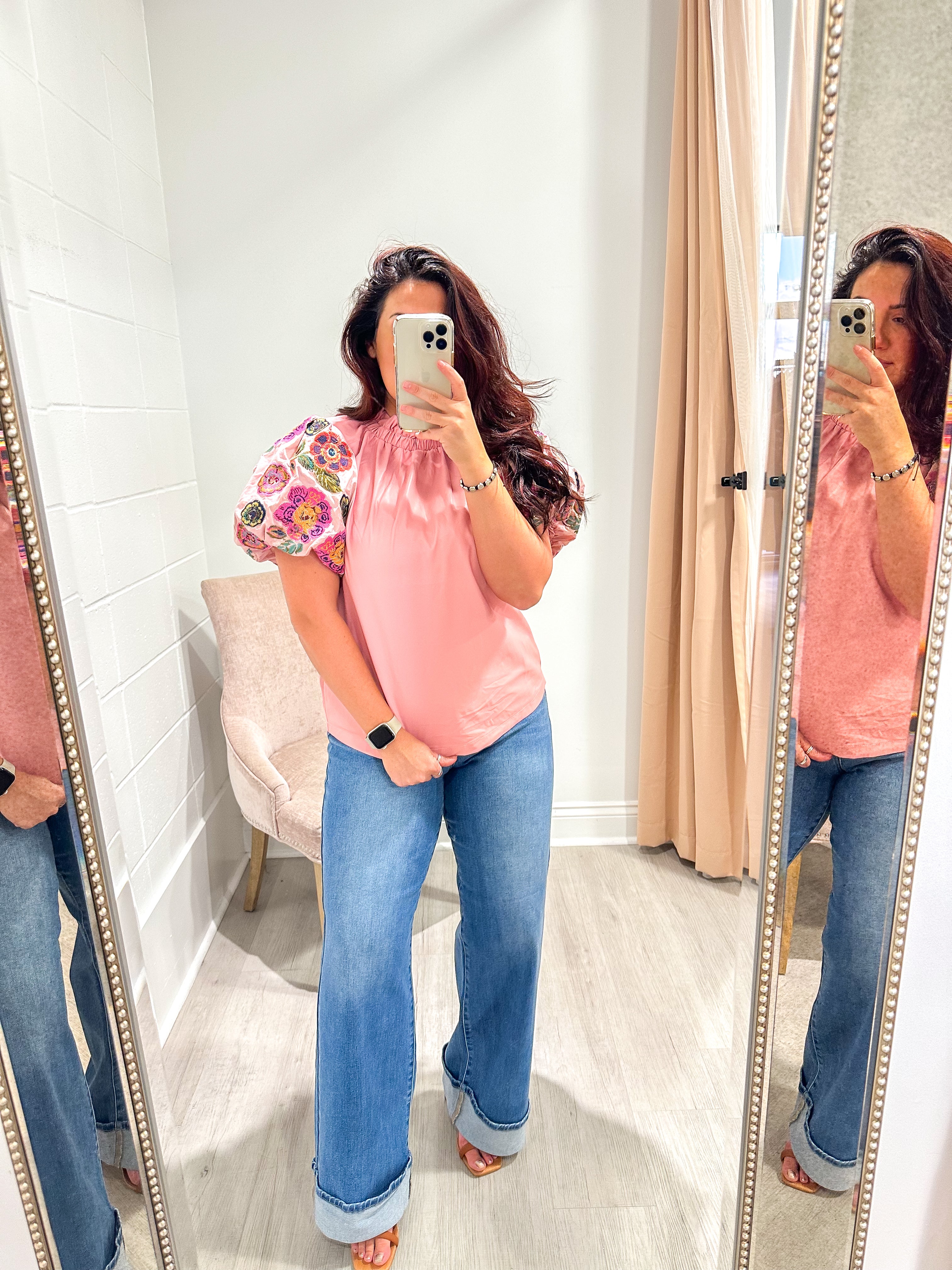 The Best Look Embroidered Pink Top