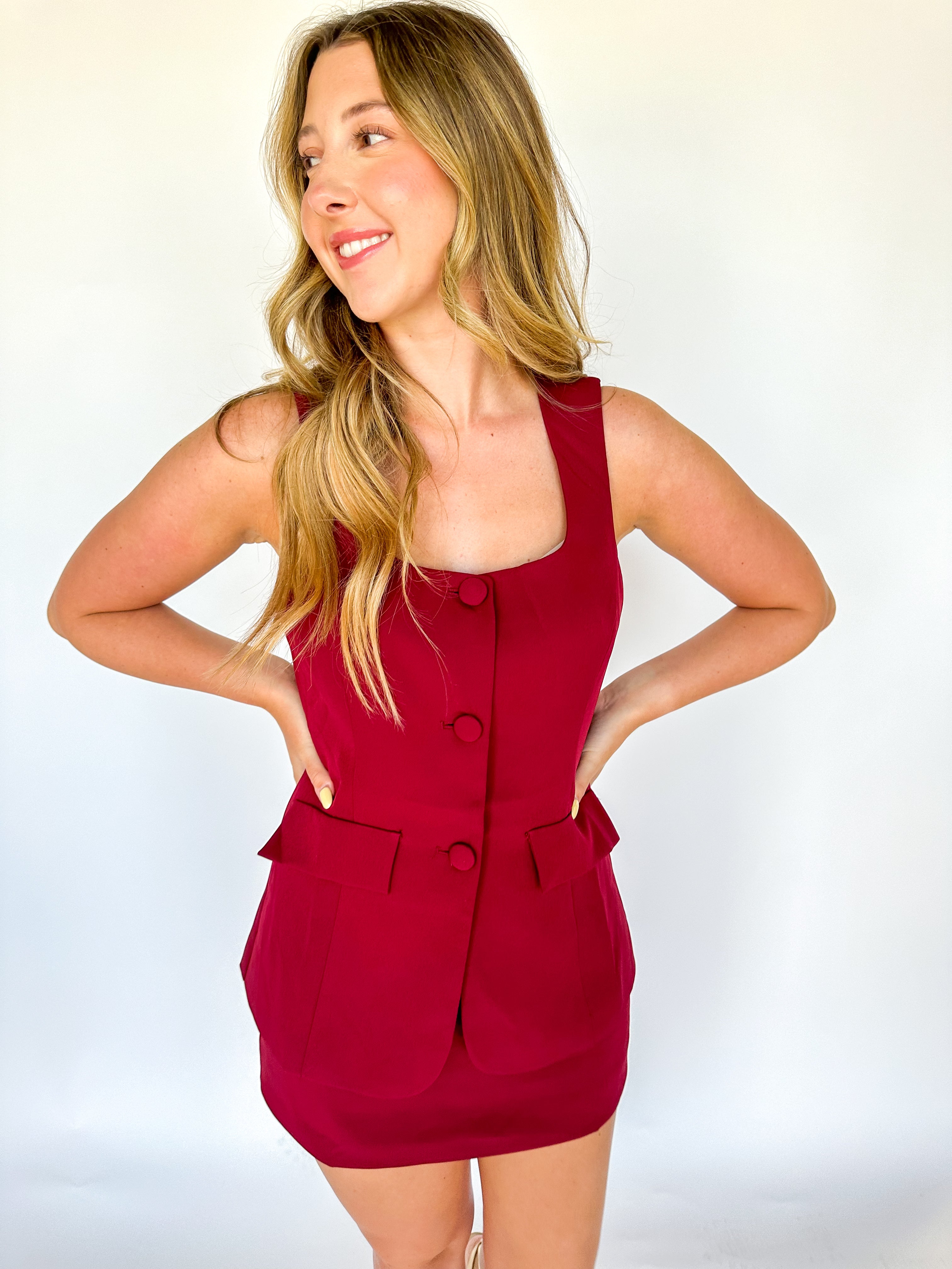 Meagan Burgundy Romper