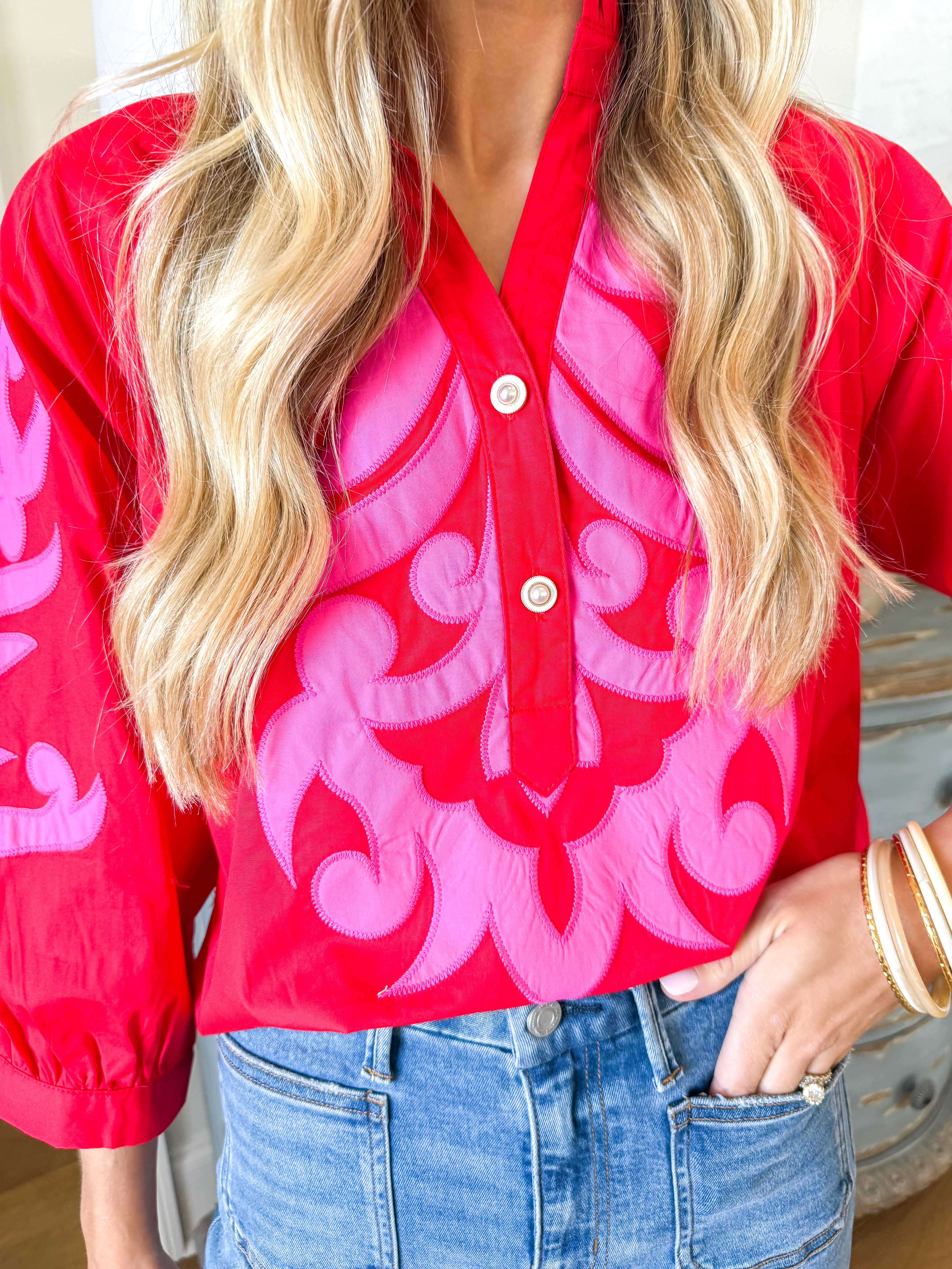Kensington Red Blouse