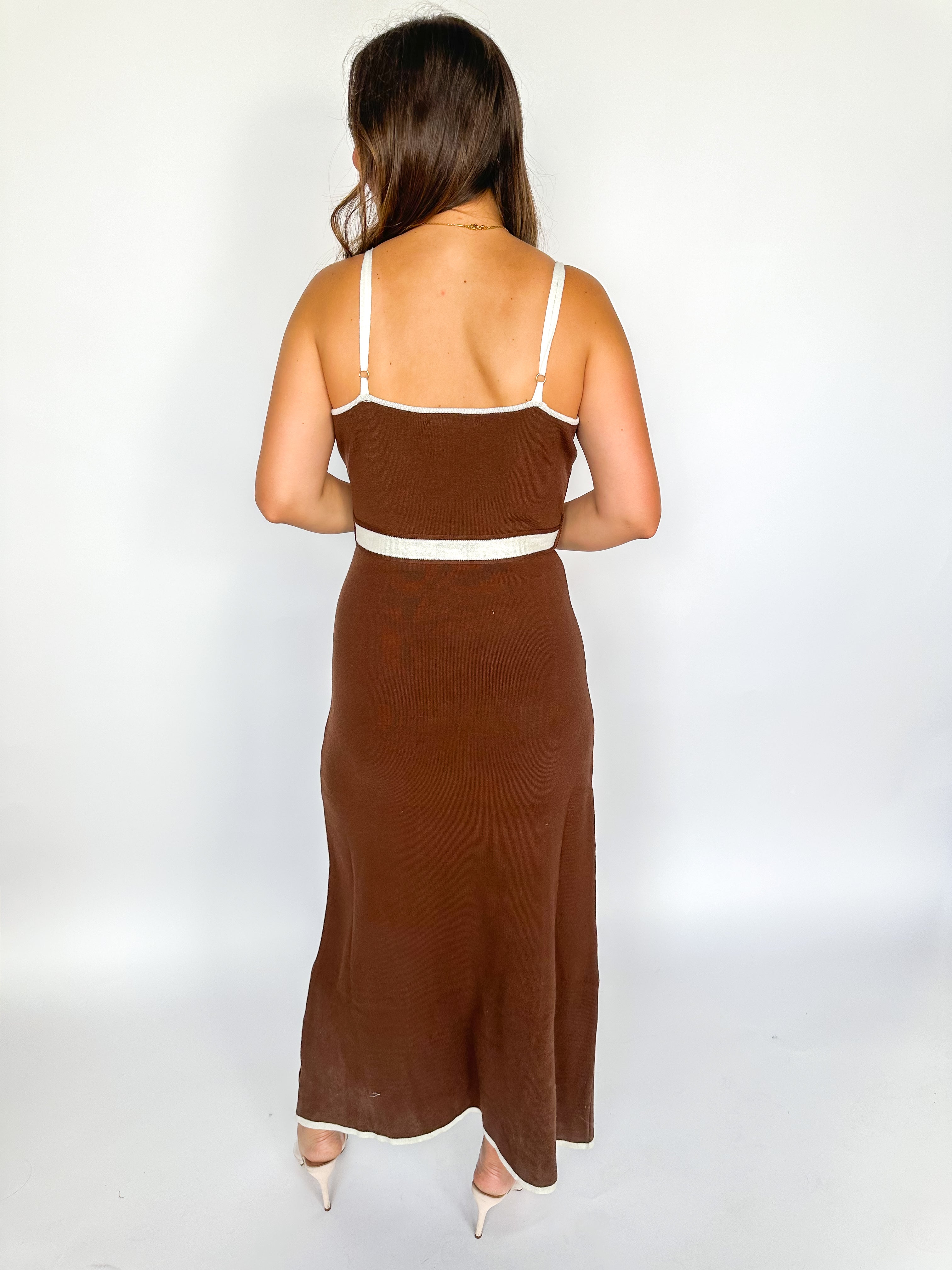 Fit & Flare Sweater Midi Brown