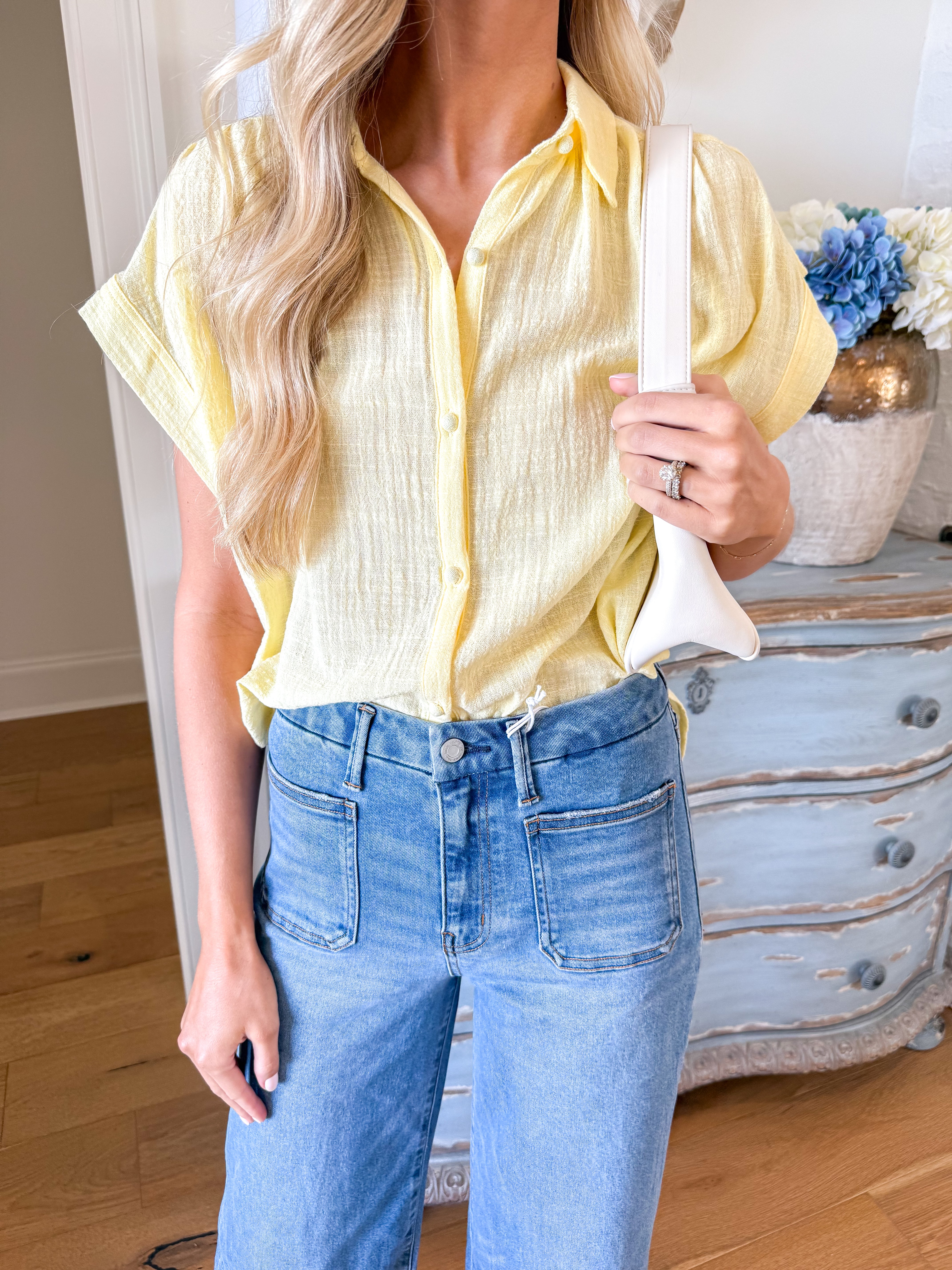 Hazel Button Blouse Butter