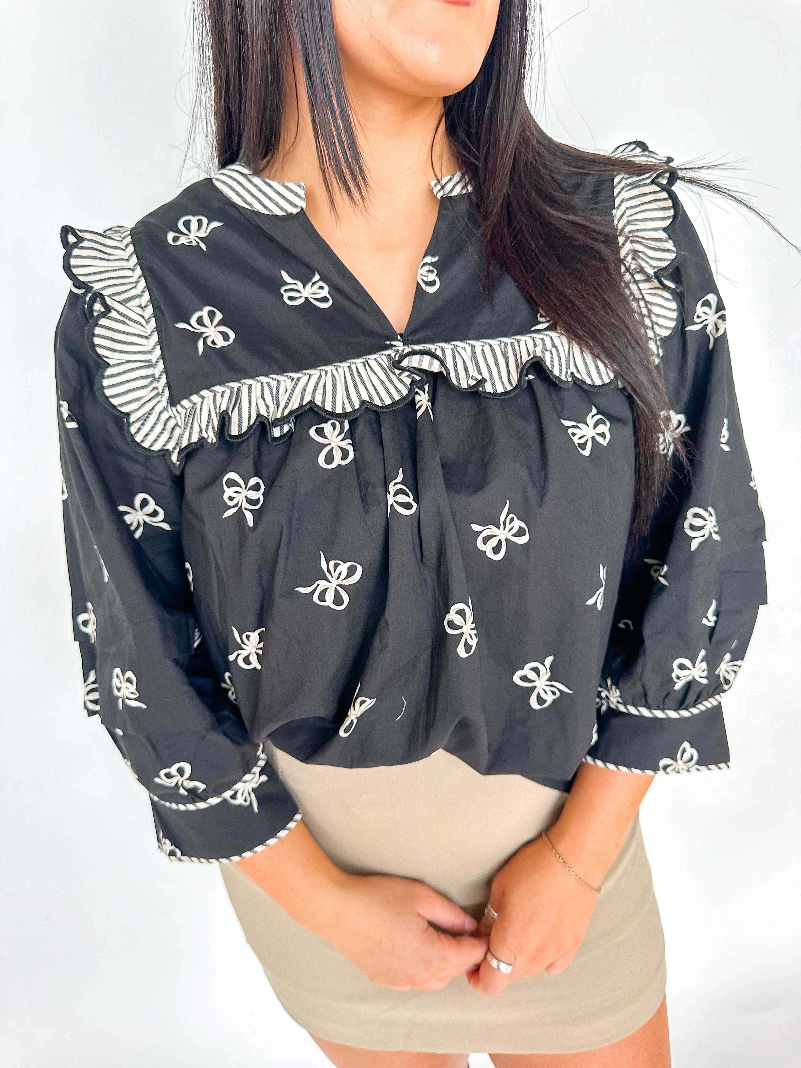 Black Bow Blouse