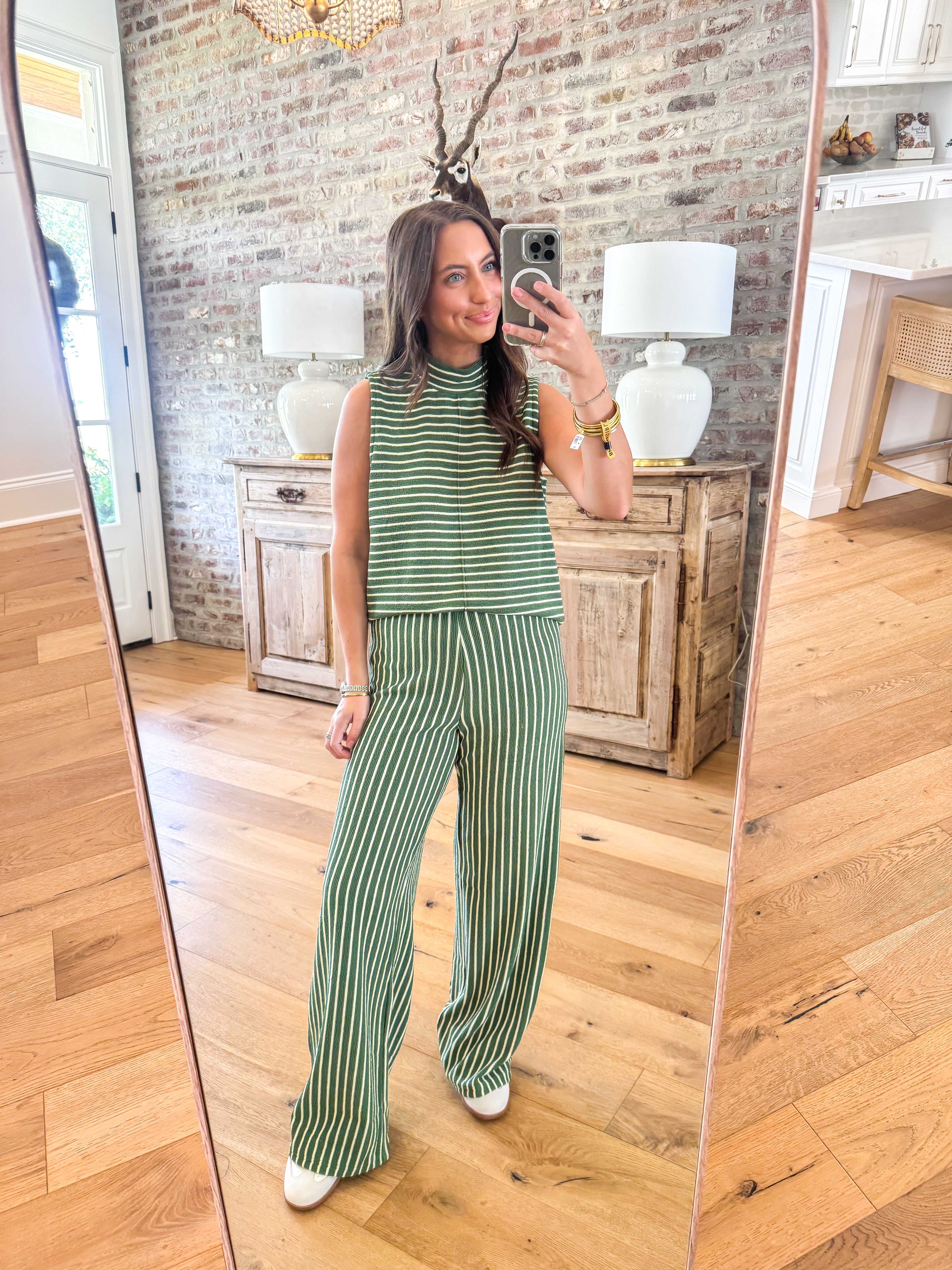 Green Isle Striped Two-Piece Set