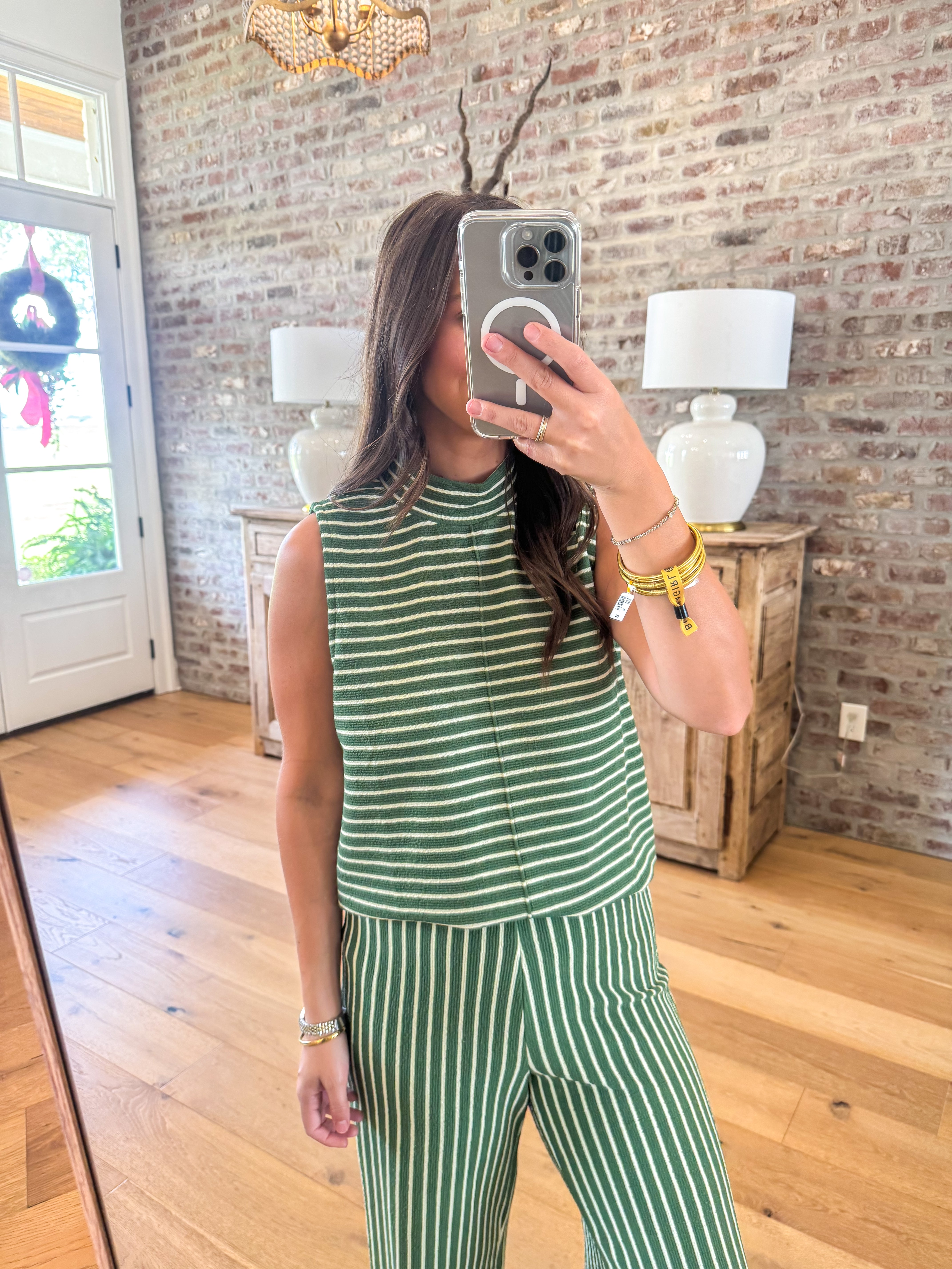Green Isle Striped Two-Piece Set