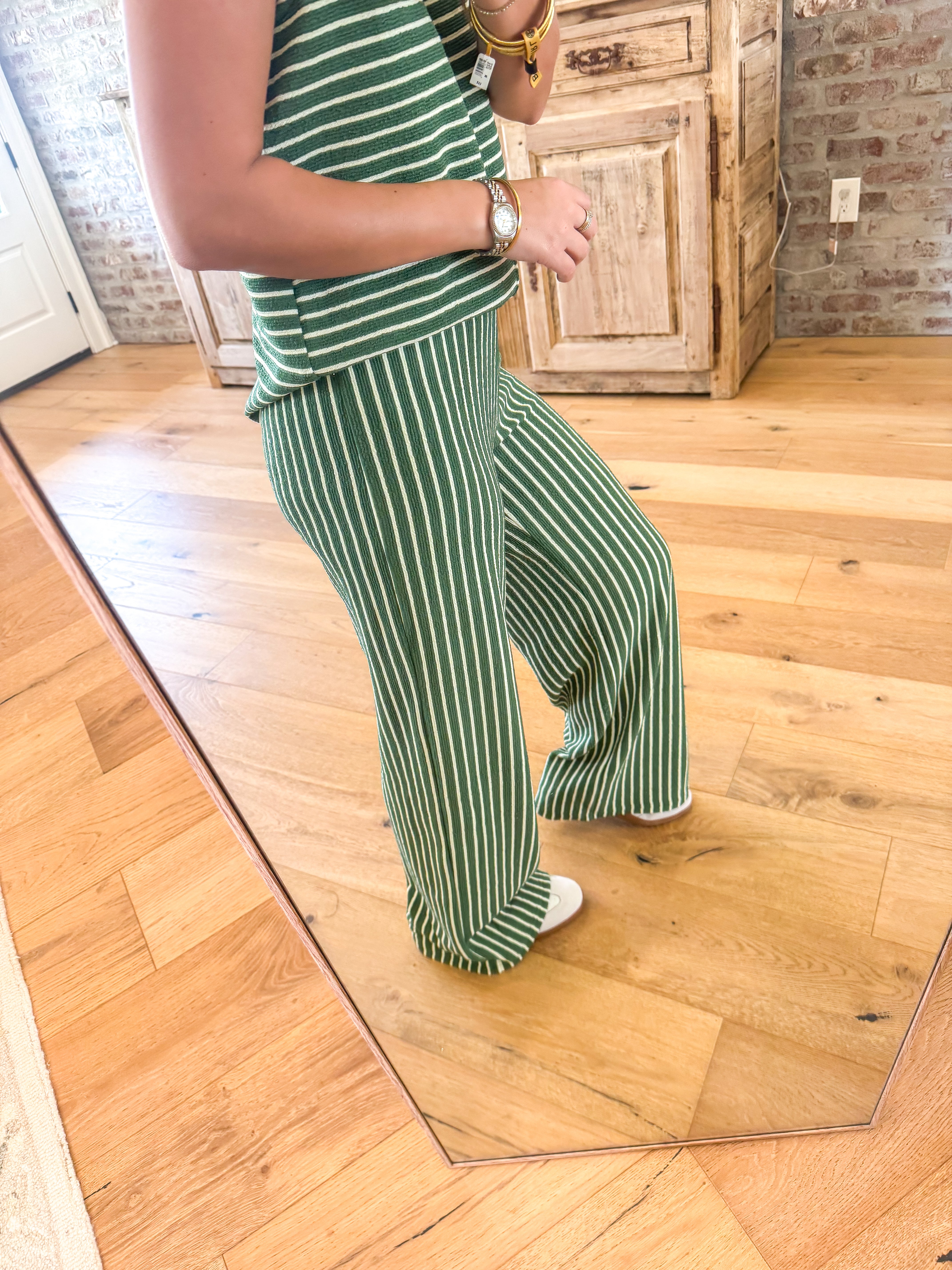 Green Isle Striped Two-Piece Set