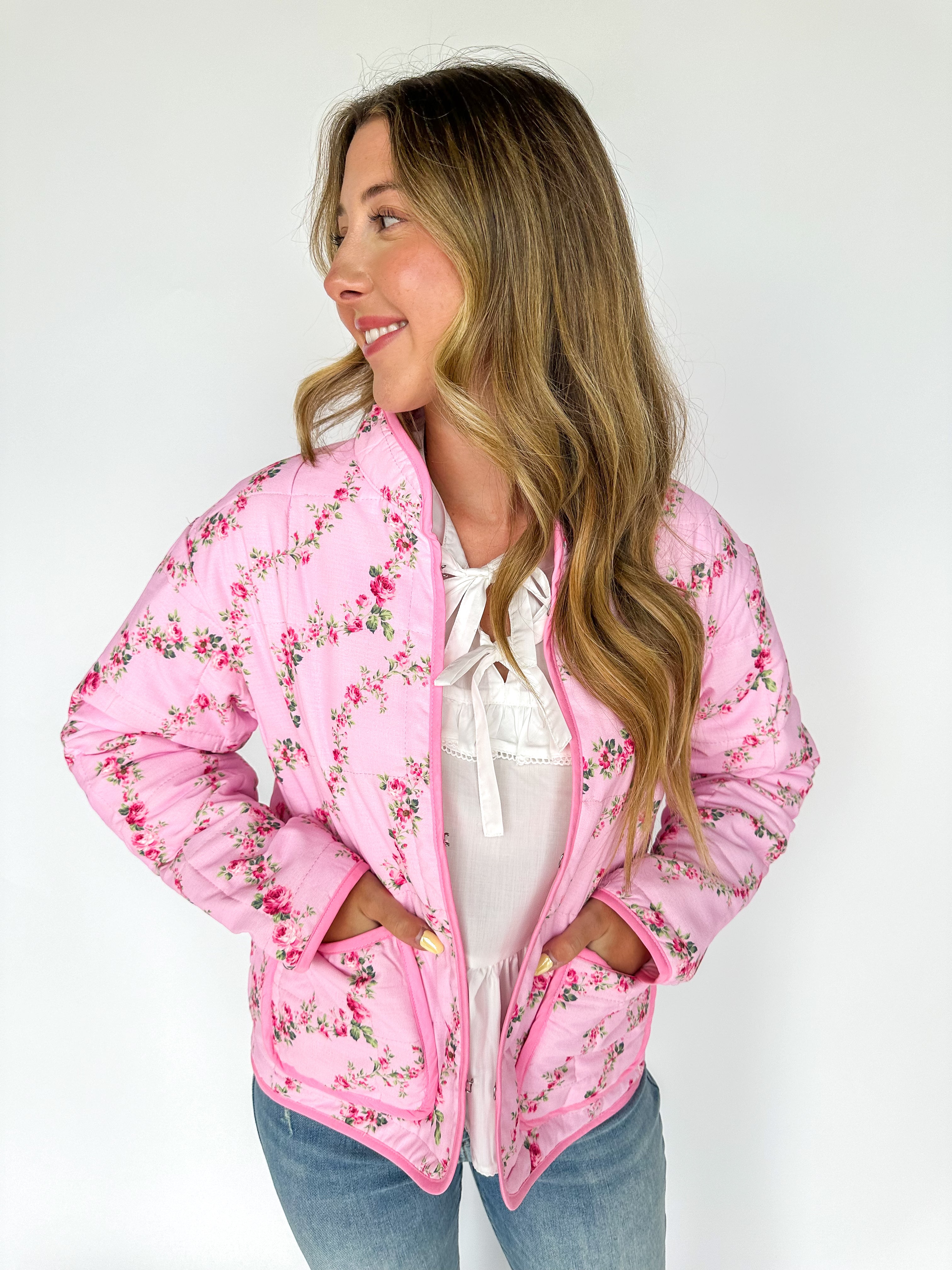 Pink Floral Shack Jacket