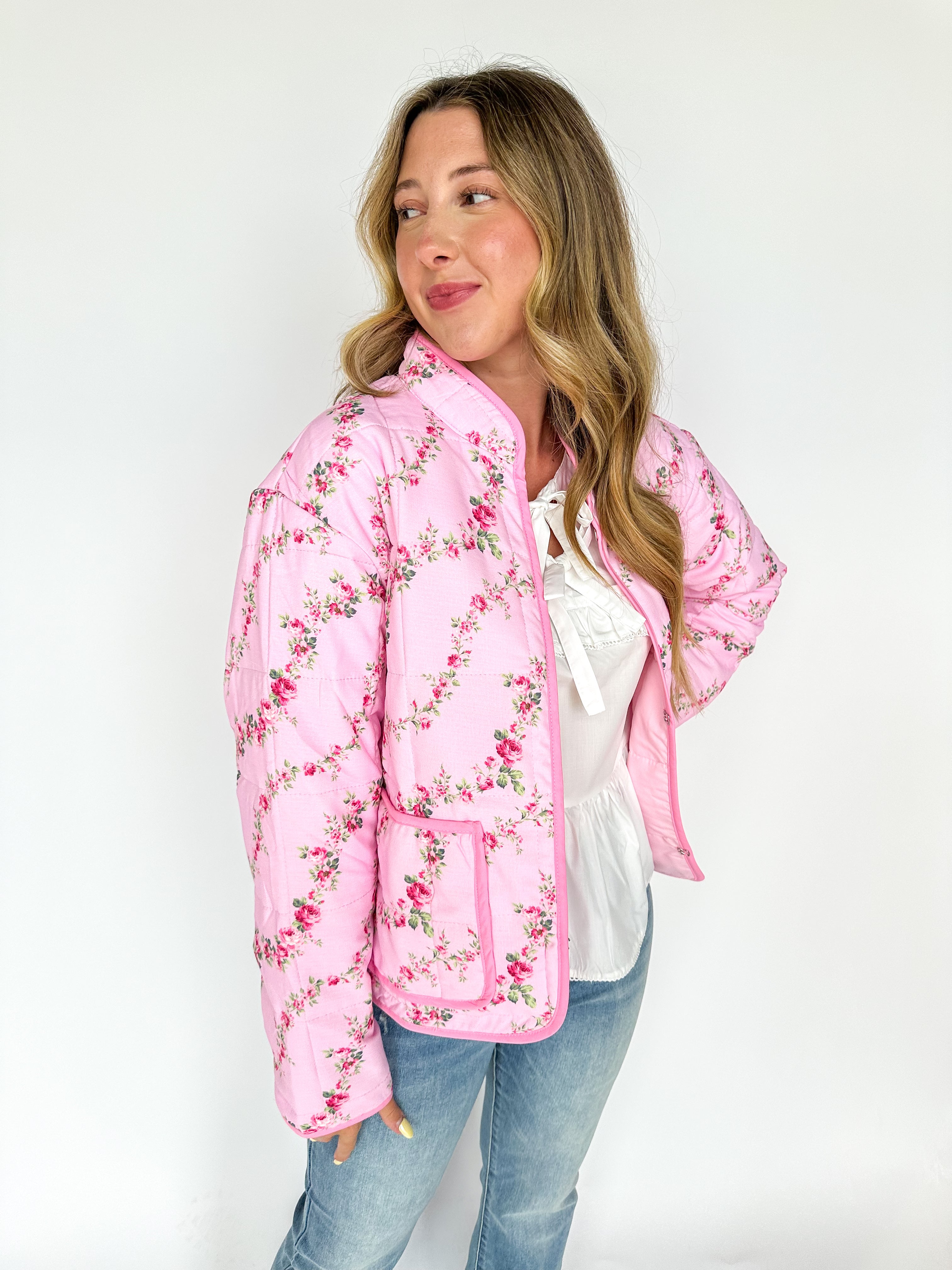 Pink Floral Shack Jacket