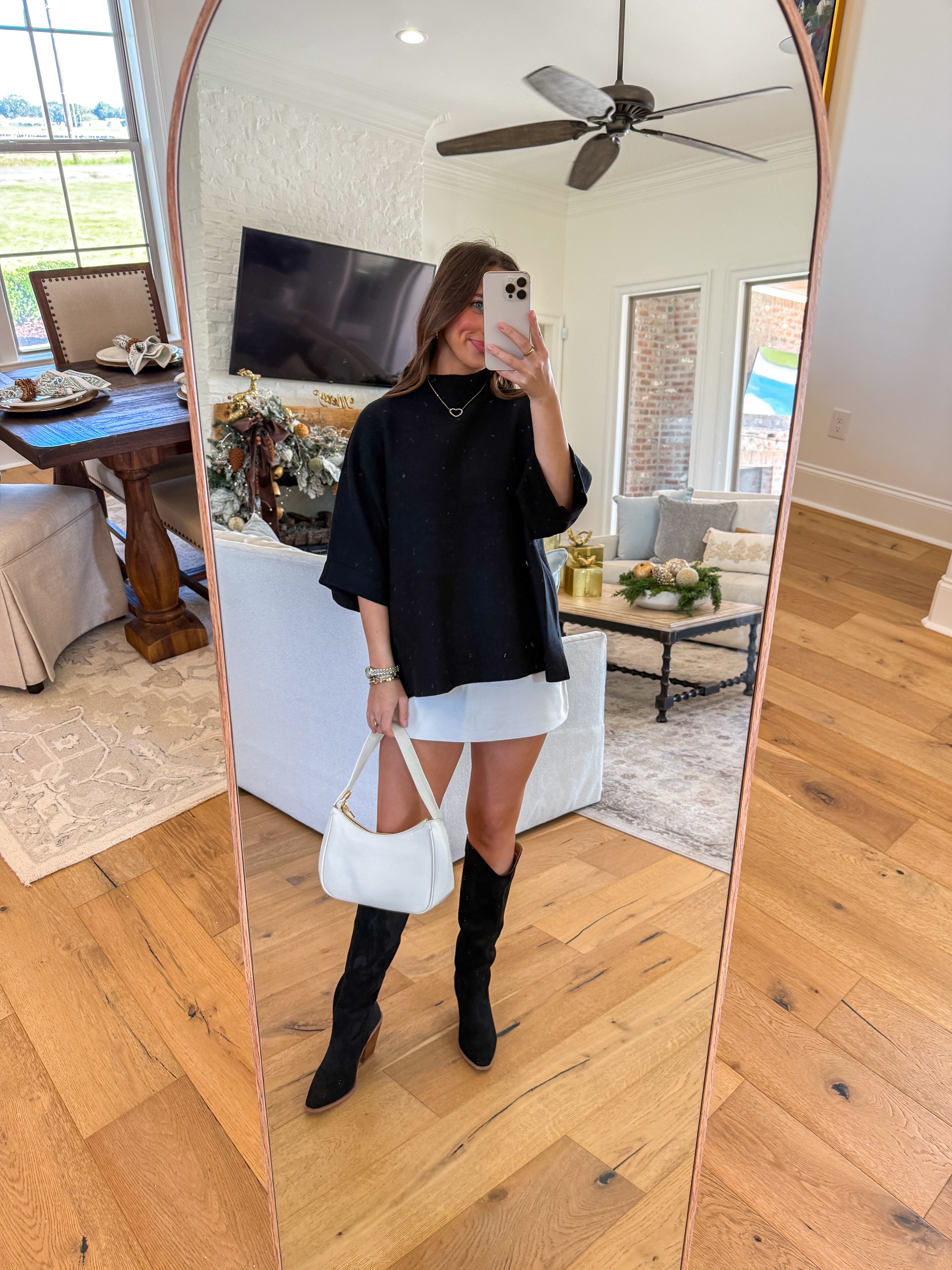 Elmwood Mock Neck Sweater Top Black