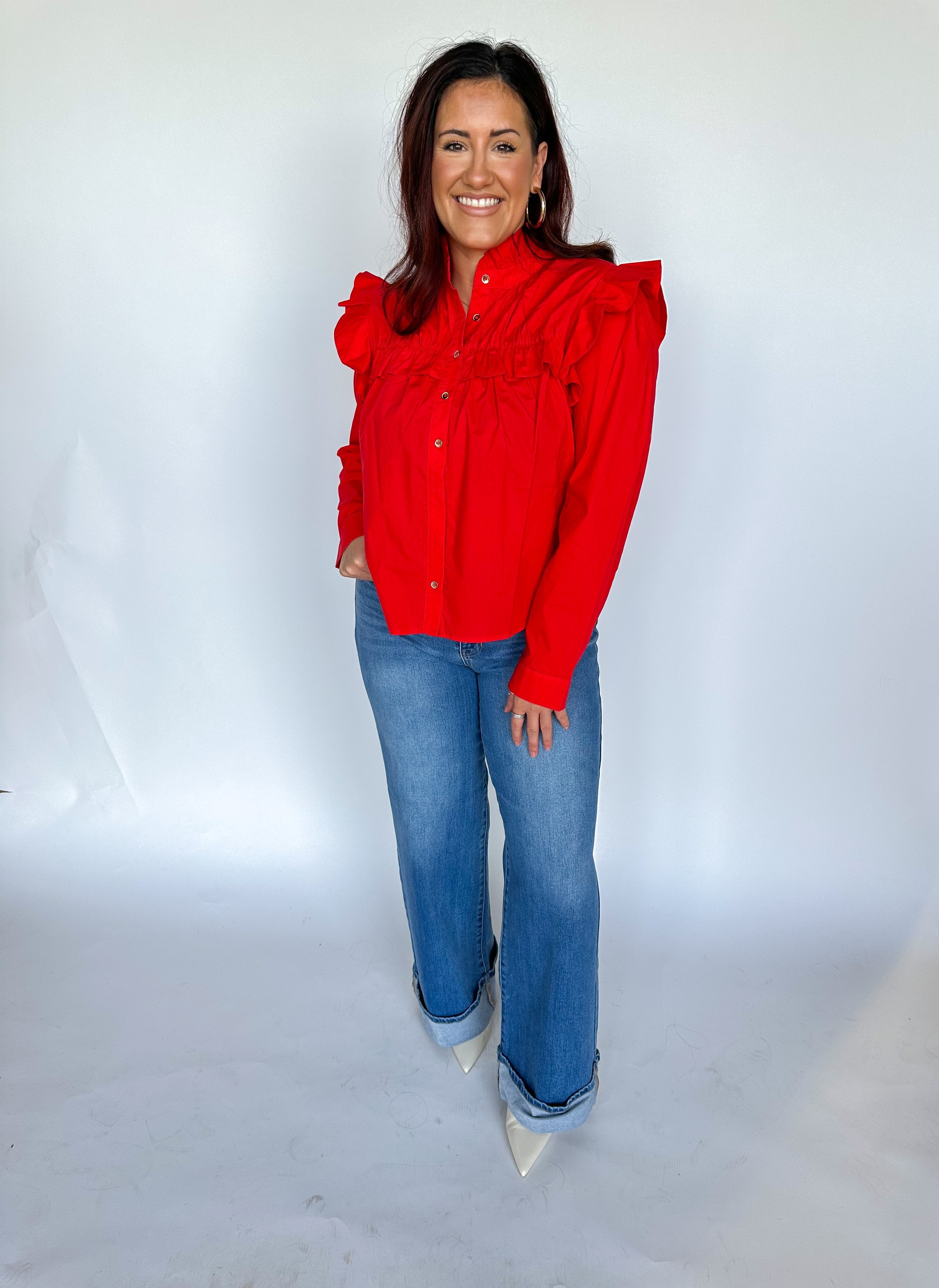 Rudolf Ruffle Red Blouse