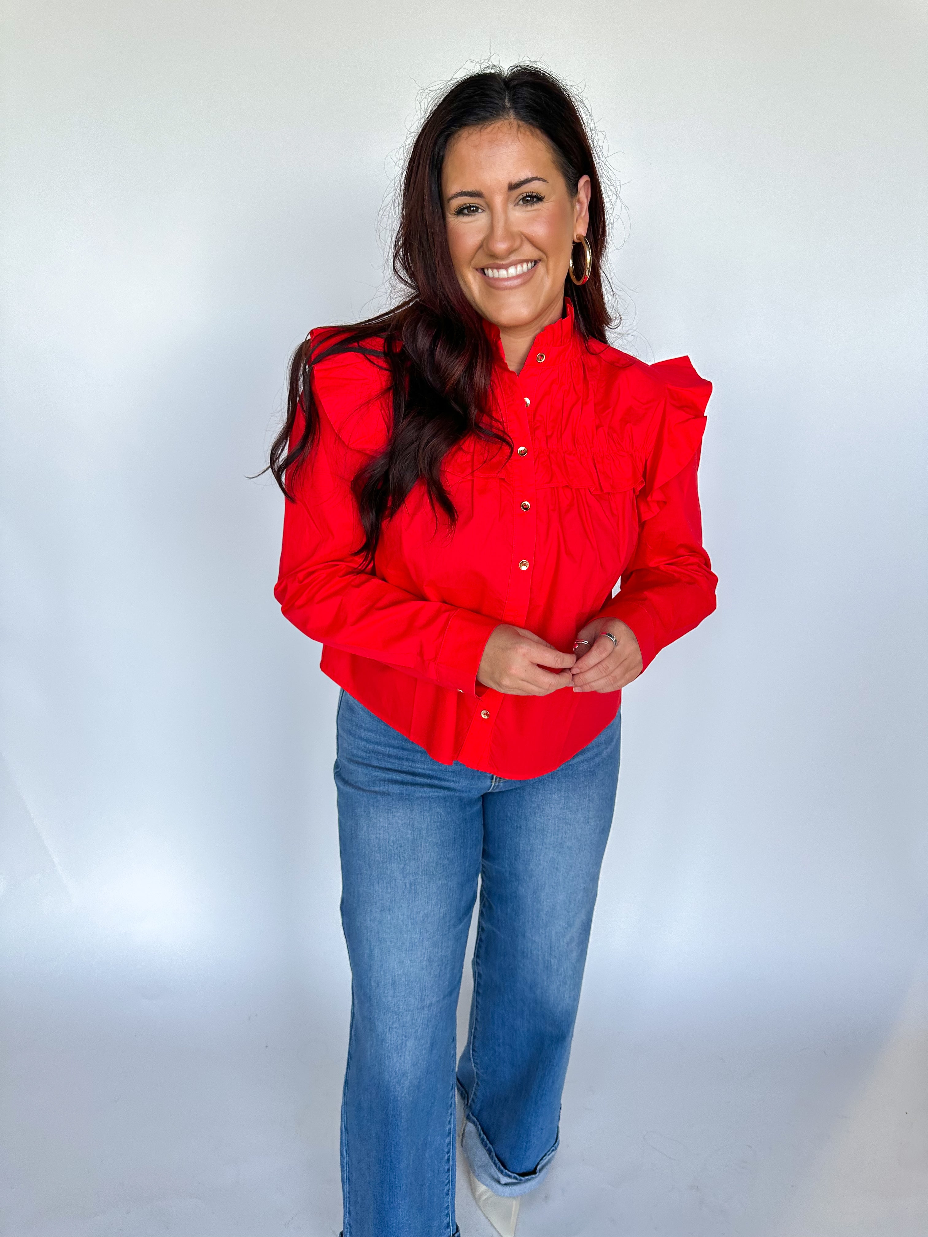 Rudolf Ruffle Red Blouse