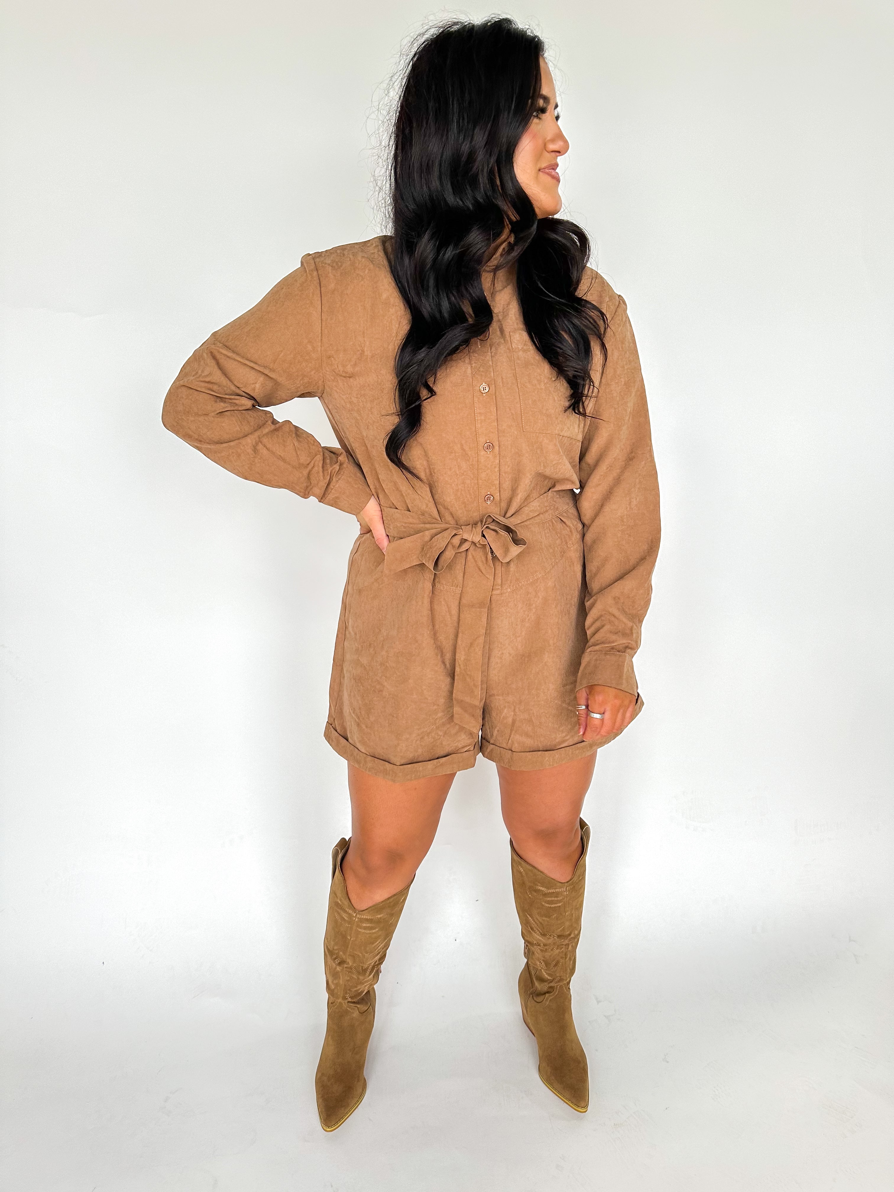 Wren Mocha Romper