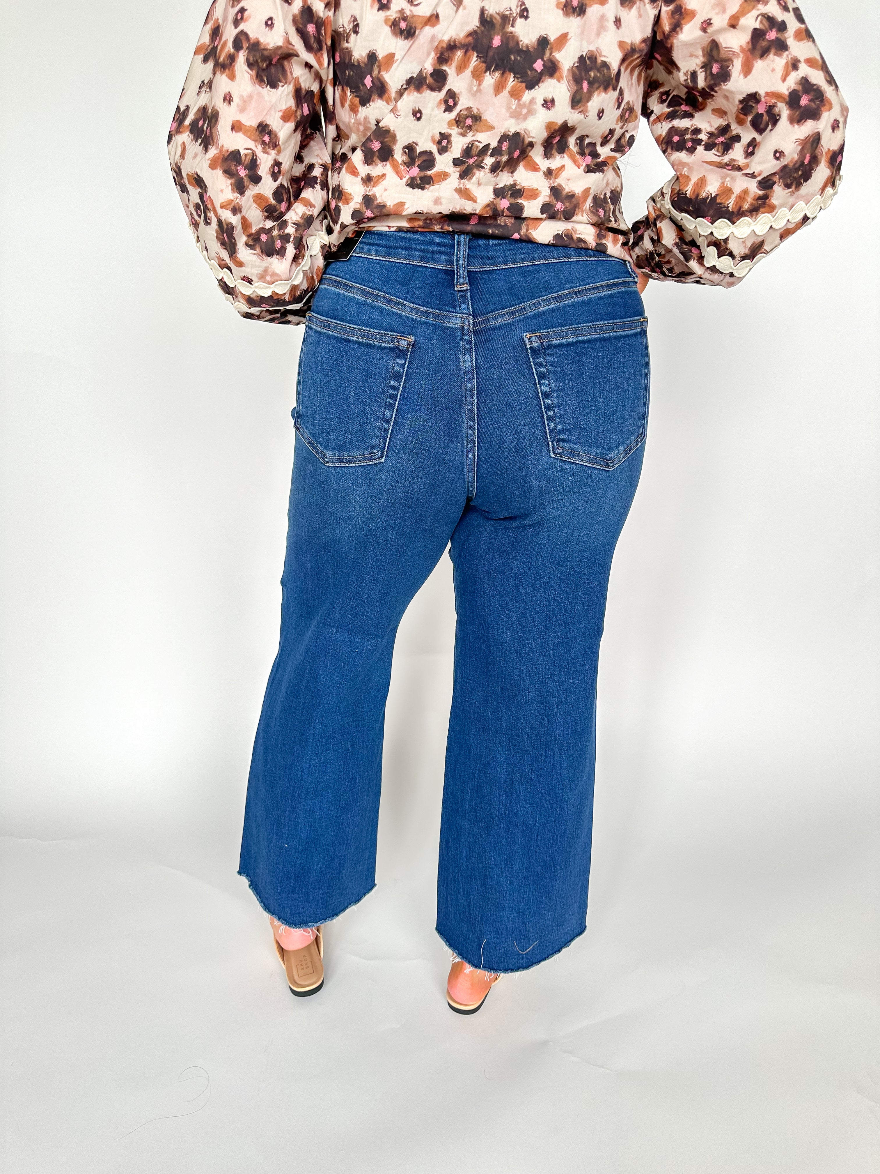 Slim Wide Leg Dark Denim