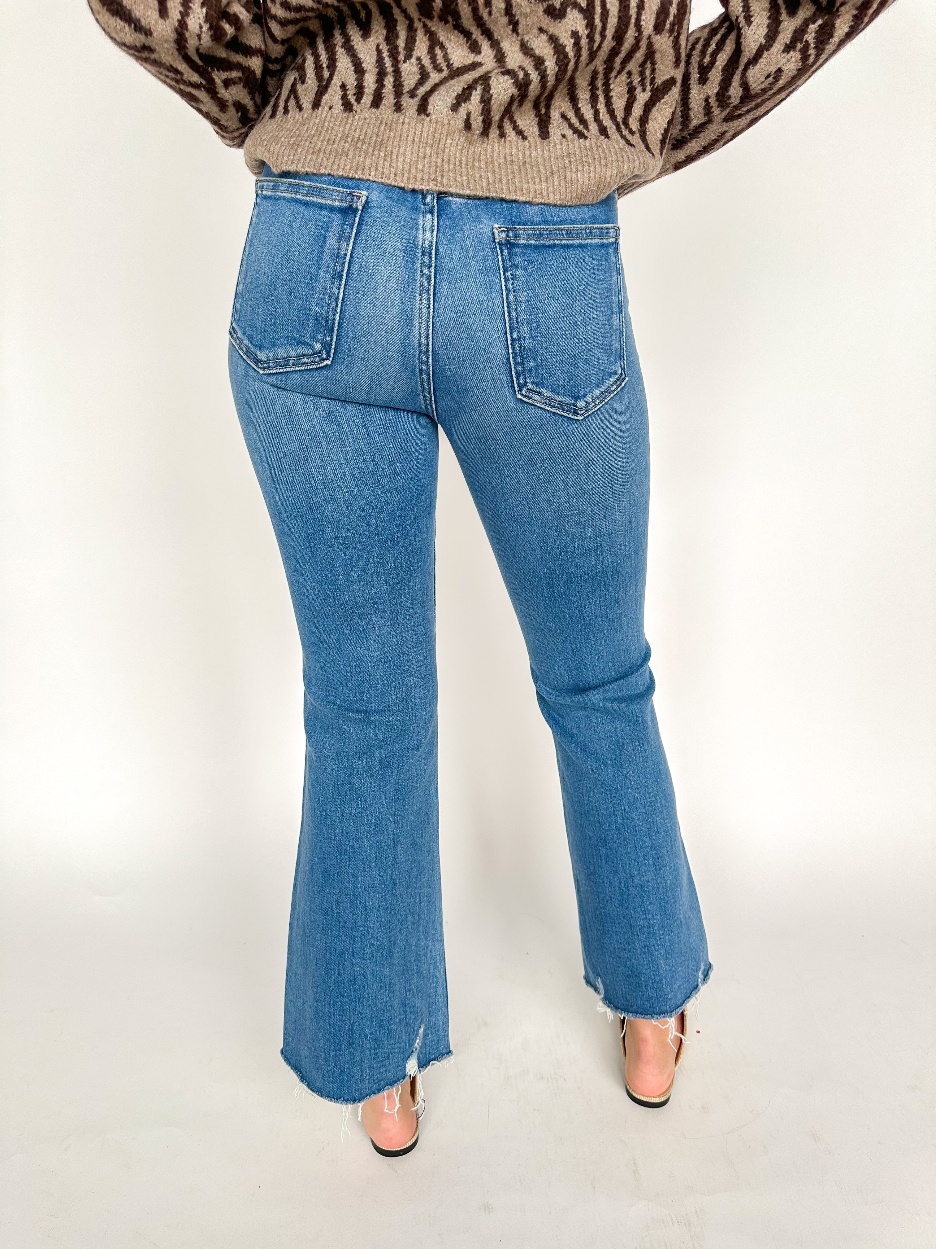 Perfect Medium Denim Crop Flares