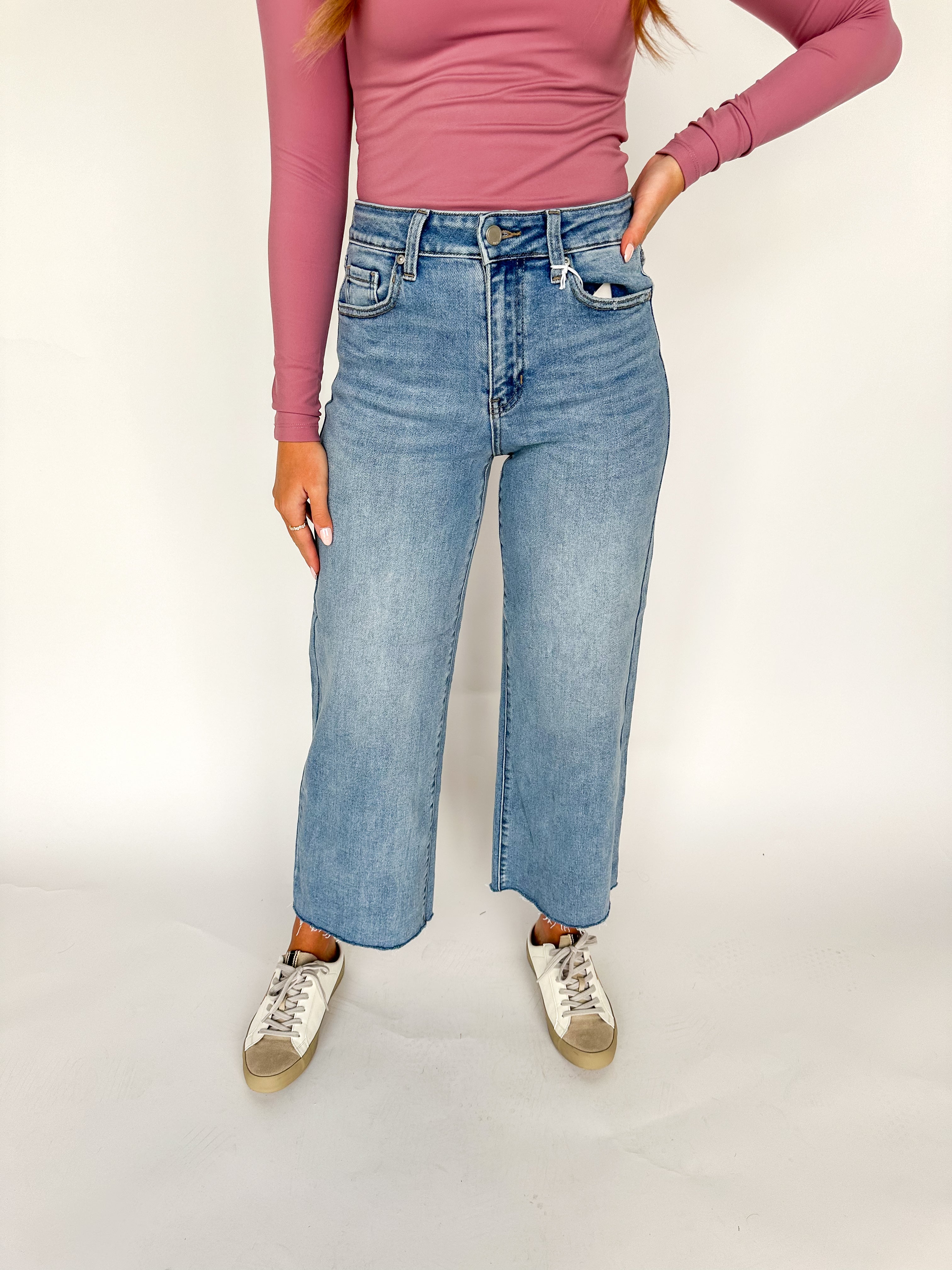 Slim Wide Leg Medium Denim