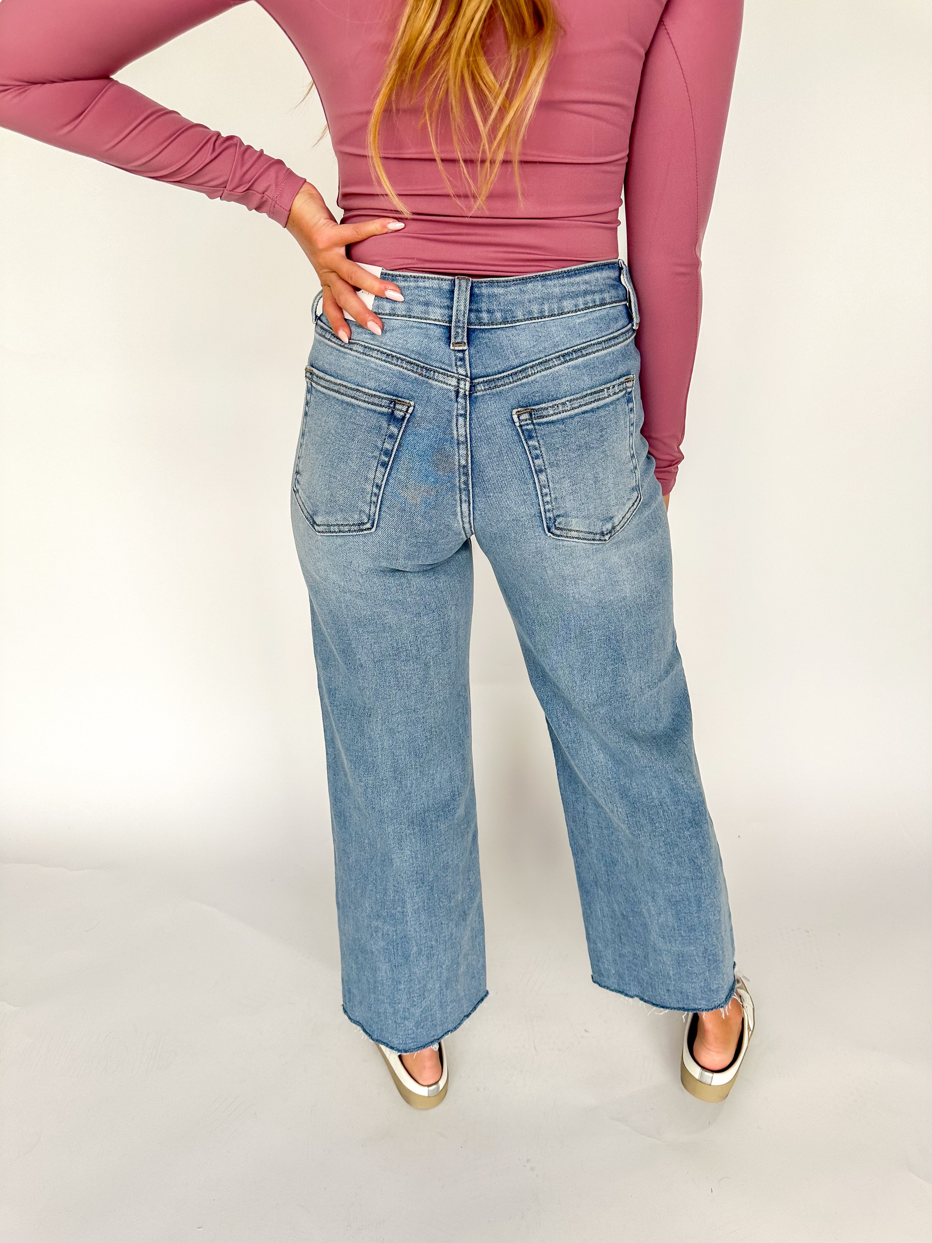 Slim Wide Leg Medium Denim