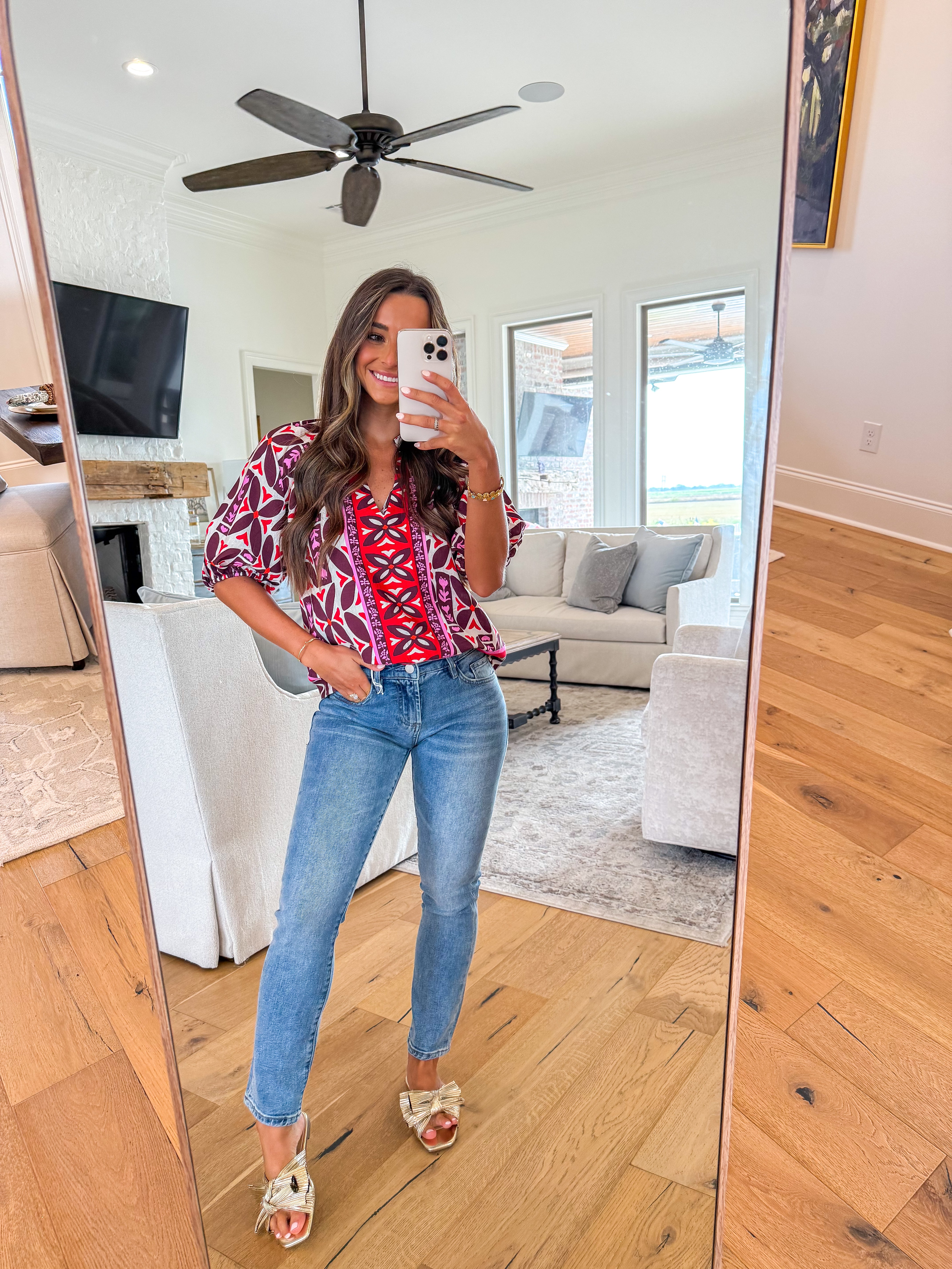 Painted Petals Burgundy Top