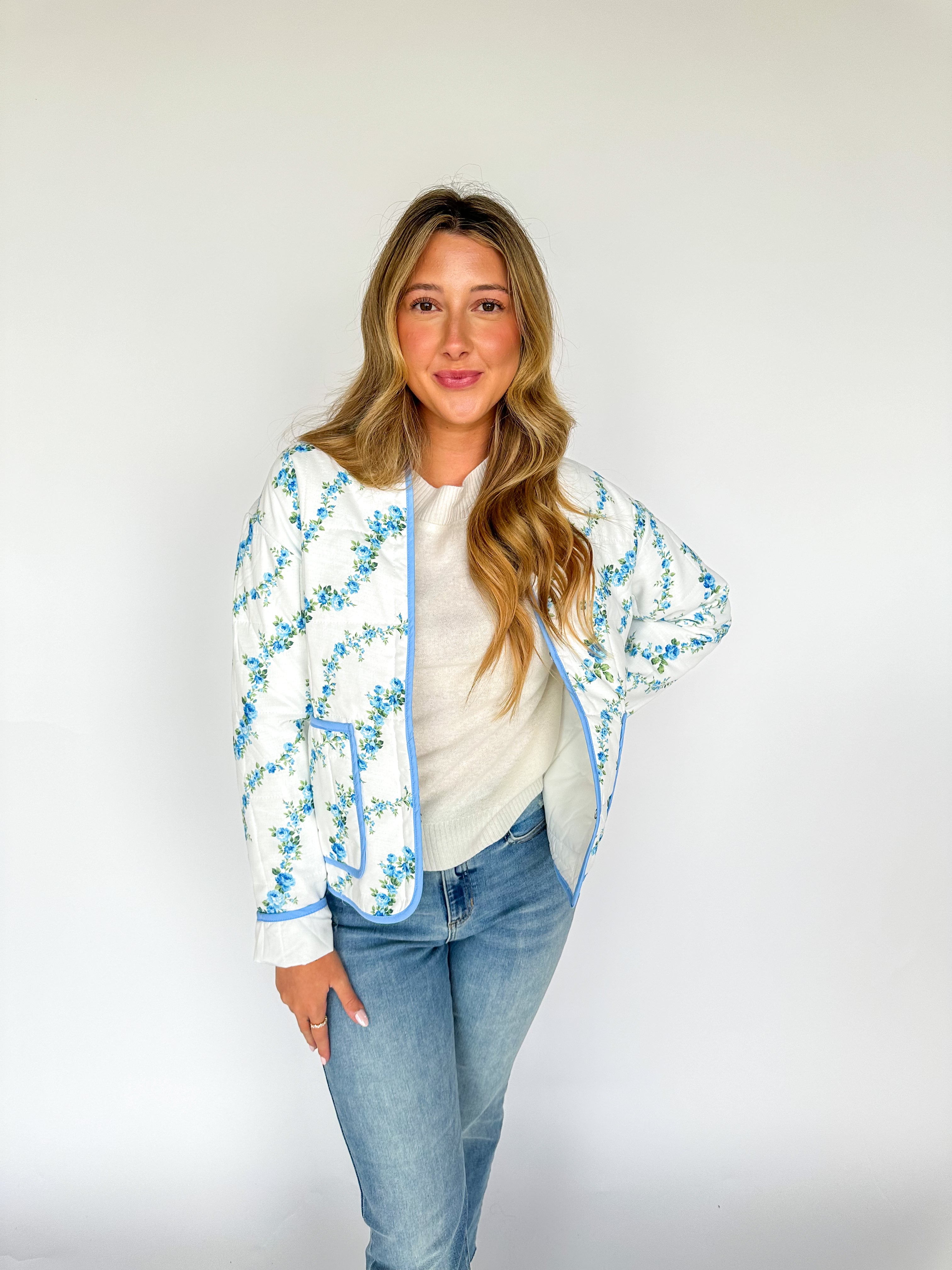 Blue Floral Shack Jacket