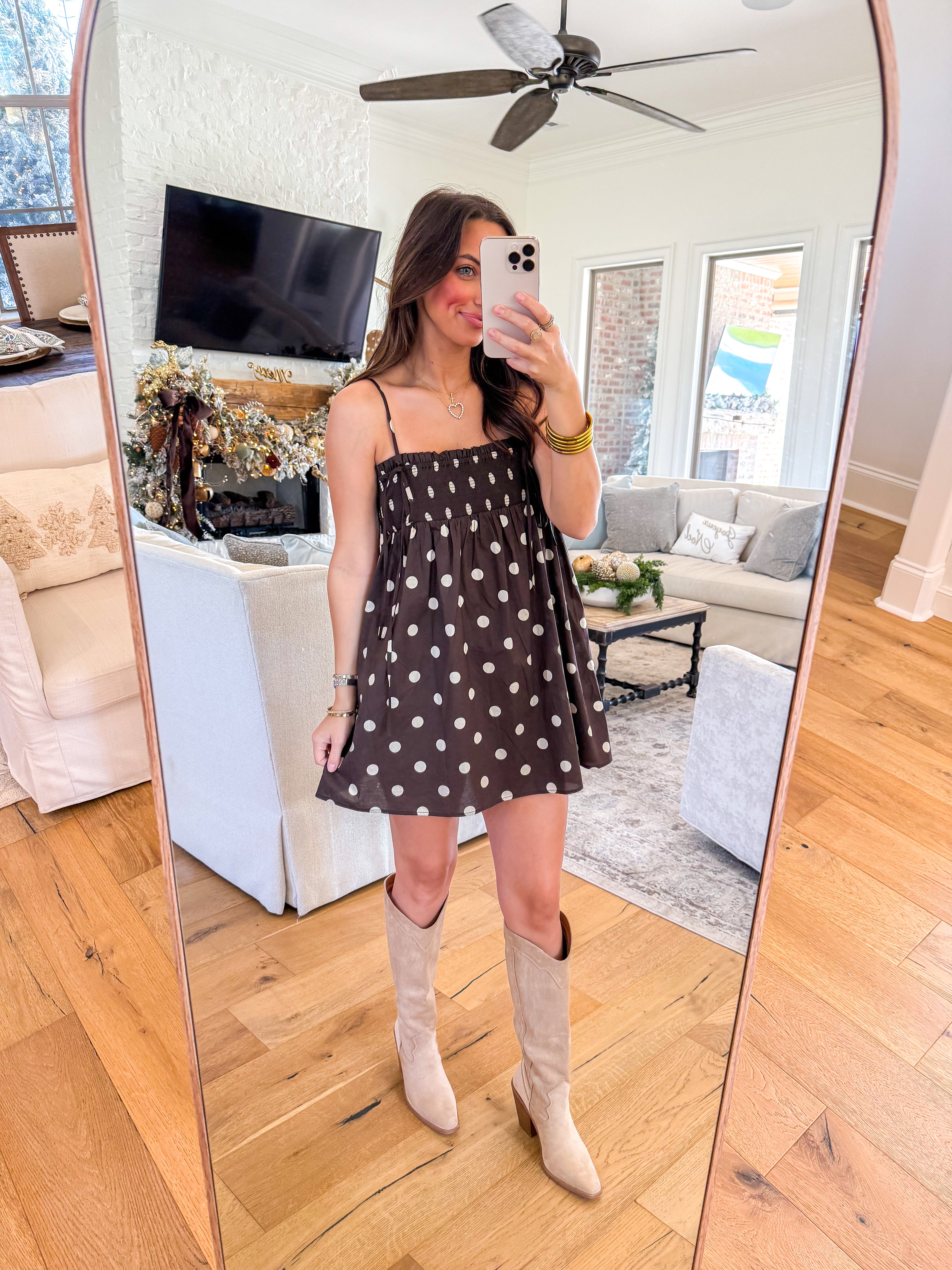 Poppy Brown Polka Dot Mini