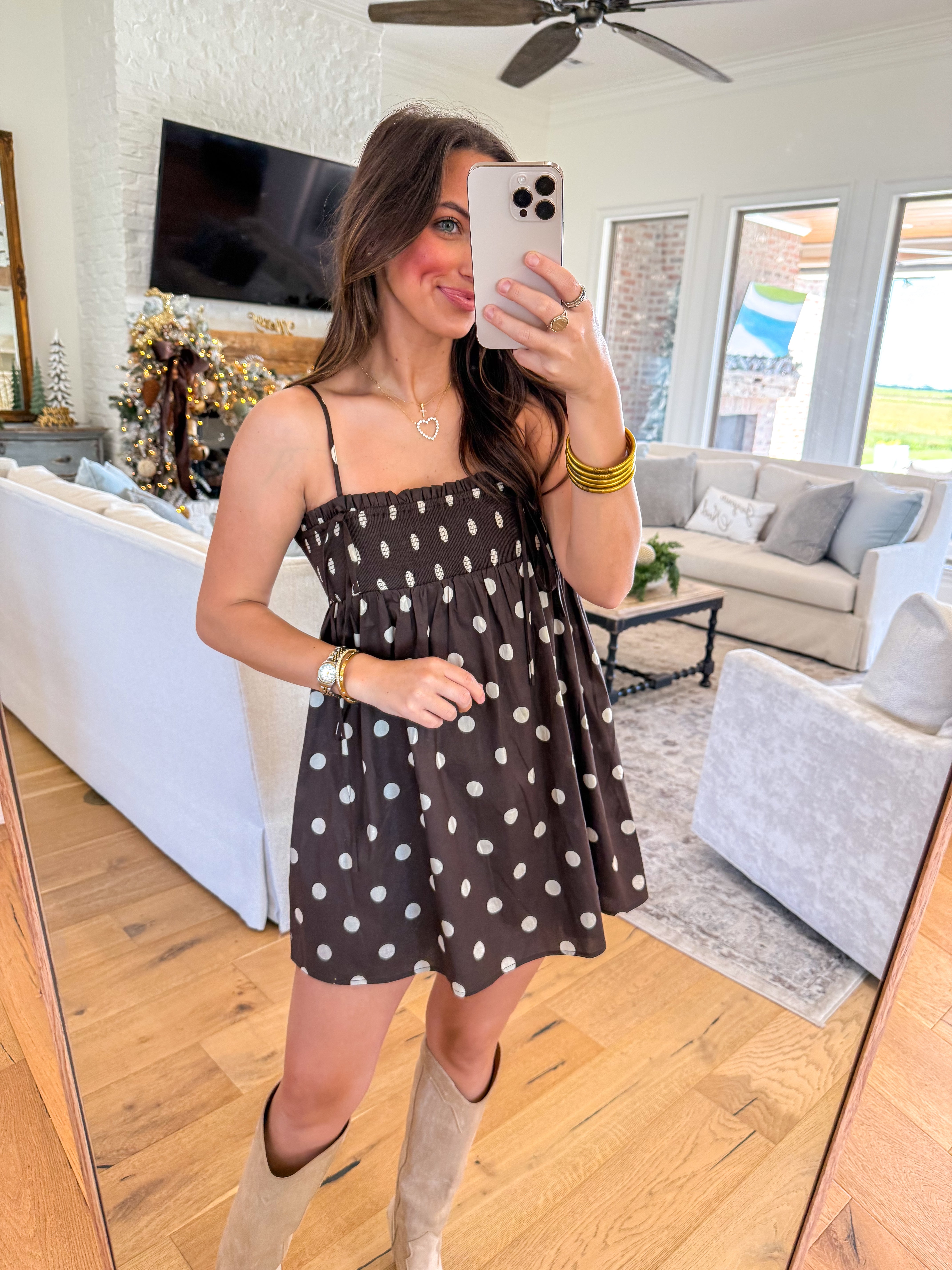 Poppy Brown Polka Dot Mini