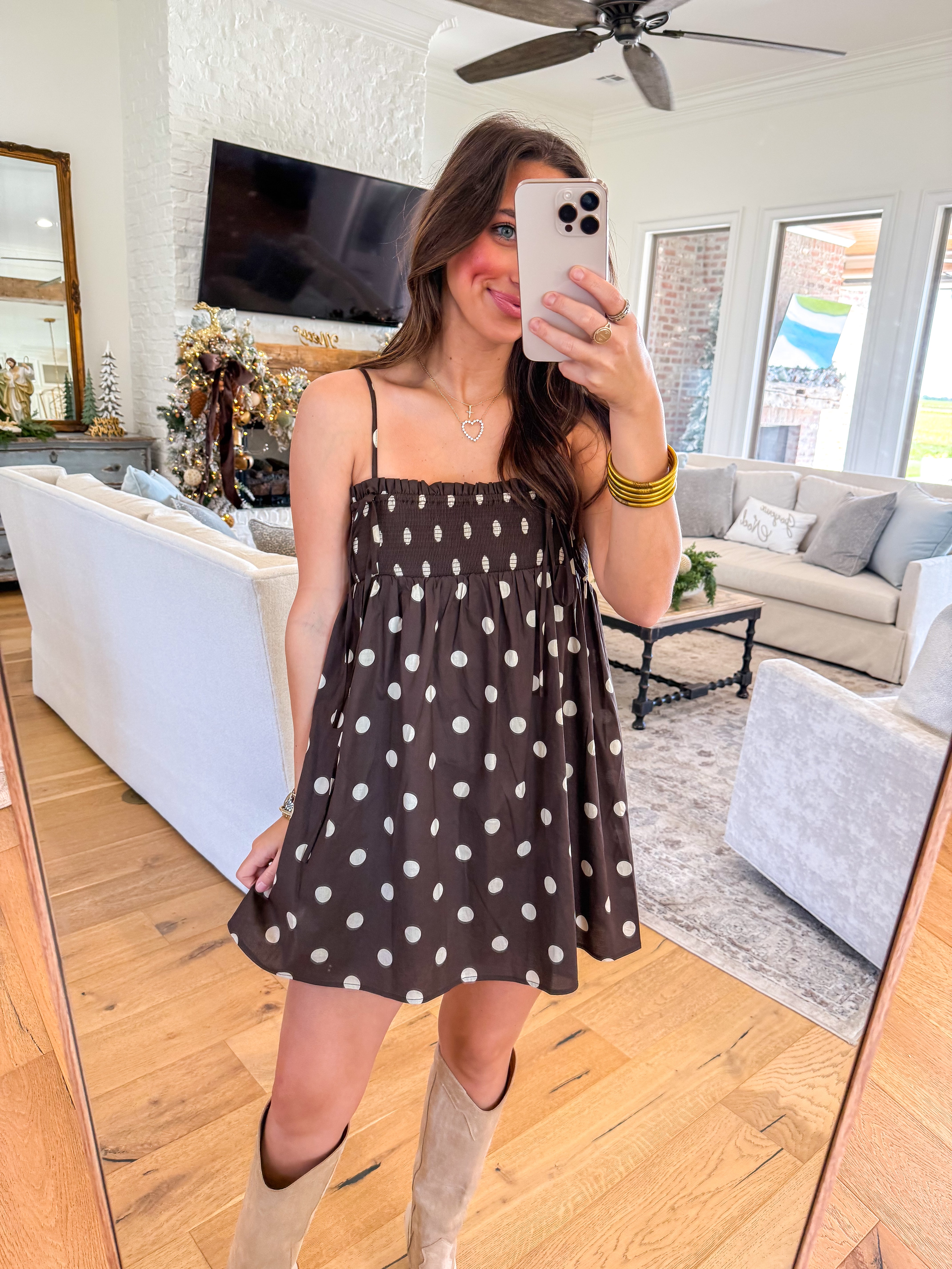 Poppy Brown Polka Dot Mini